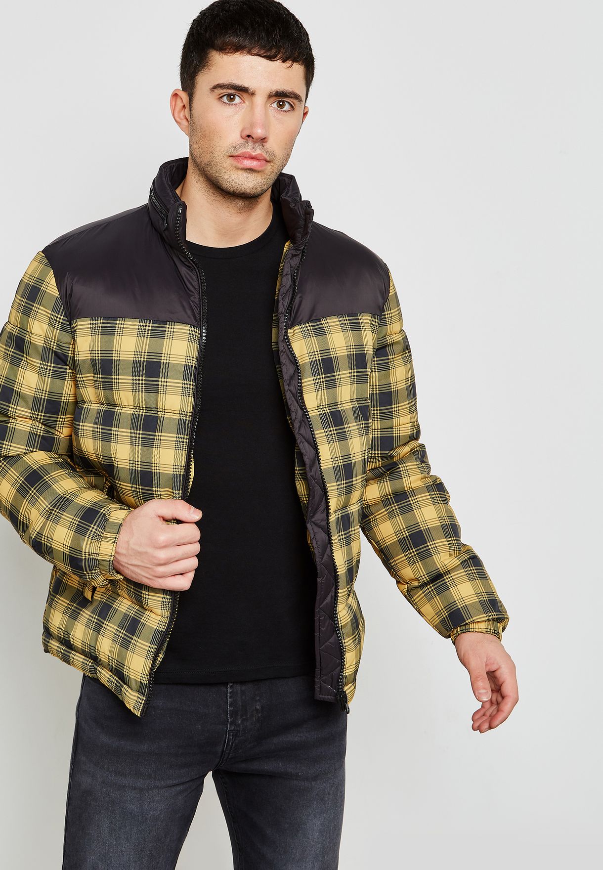 new look mustard puffer jacket