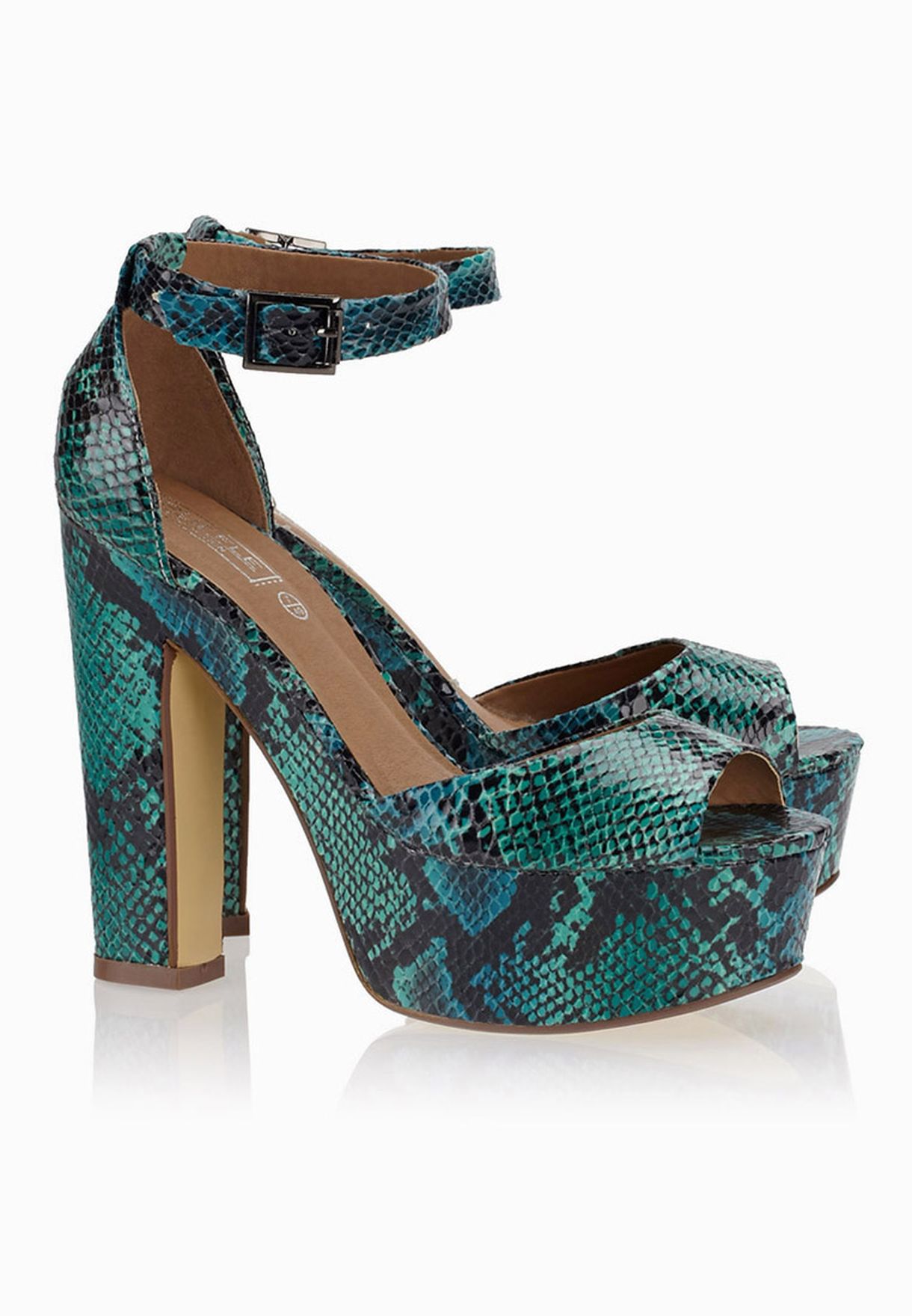 snake print platform sandals