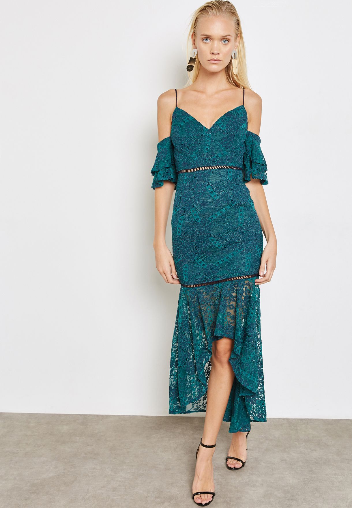 hi low lace dress