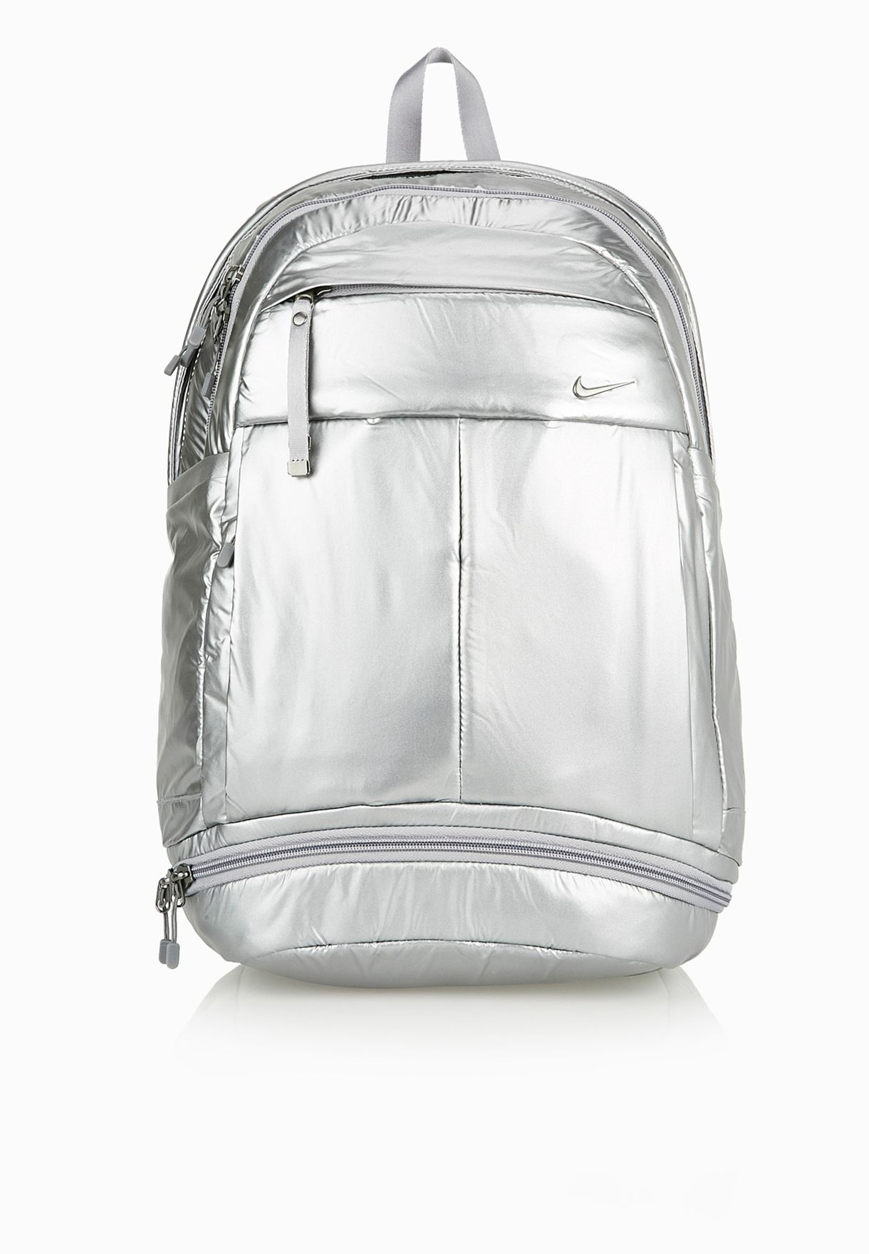 silver nike backpack