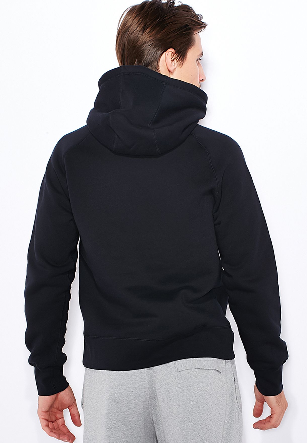 Buy Nike black AW77 Swoosh Logo Fleece Hoodie for Men in MENA, Worldwide