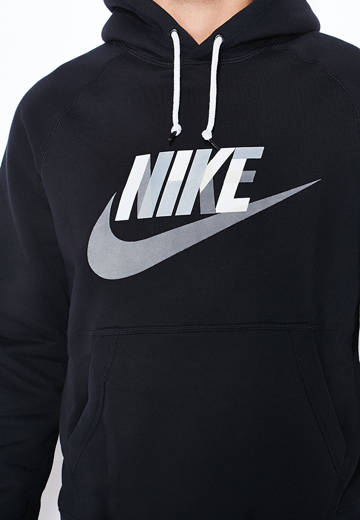 Buy Nike black AW77 Swoosh Logo Fleece Hoodie for Men in MENA, Worldwide