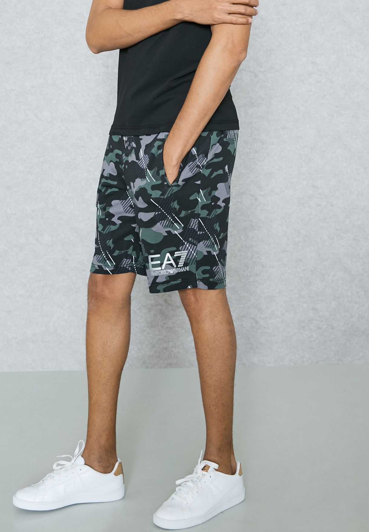 armani all over print shorts