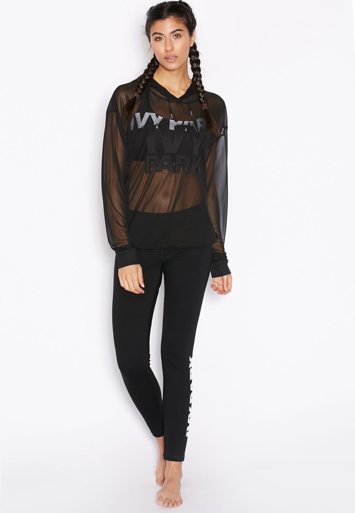 sheer mesh hoodie