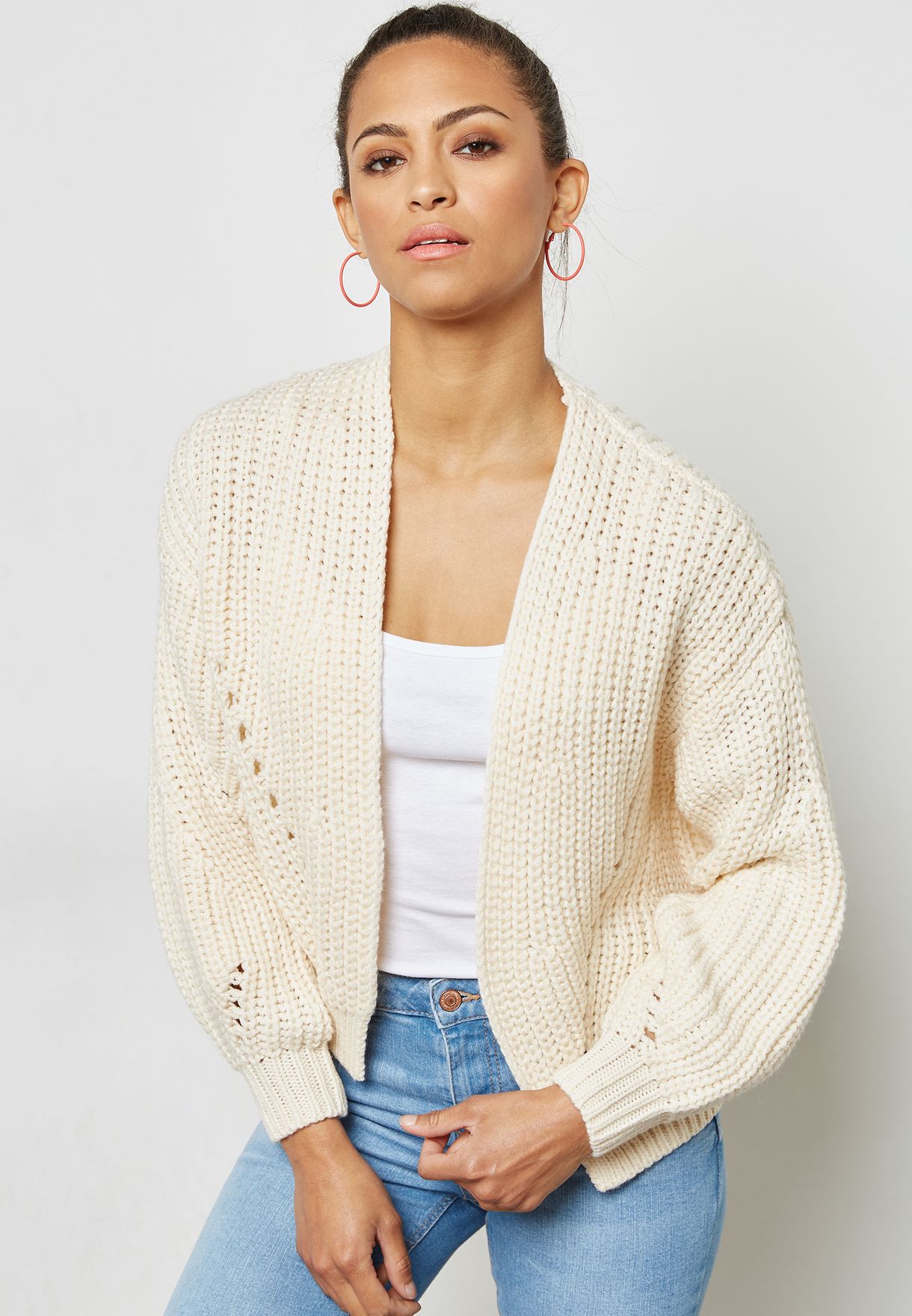 new look beige cardigan