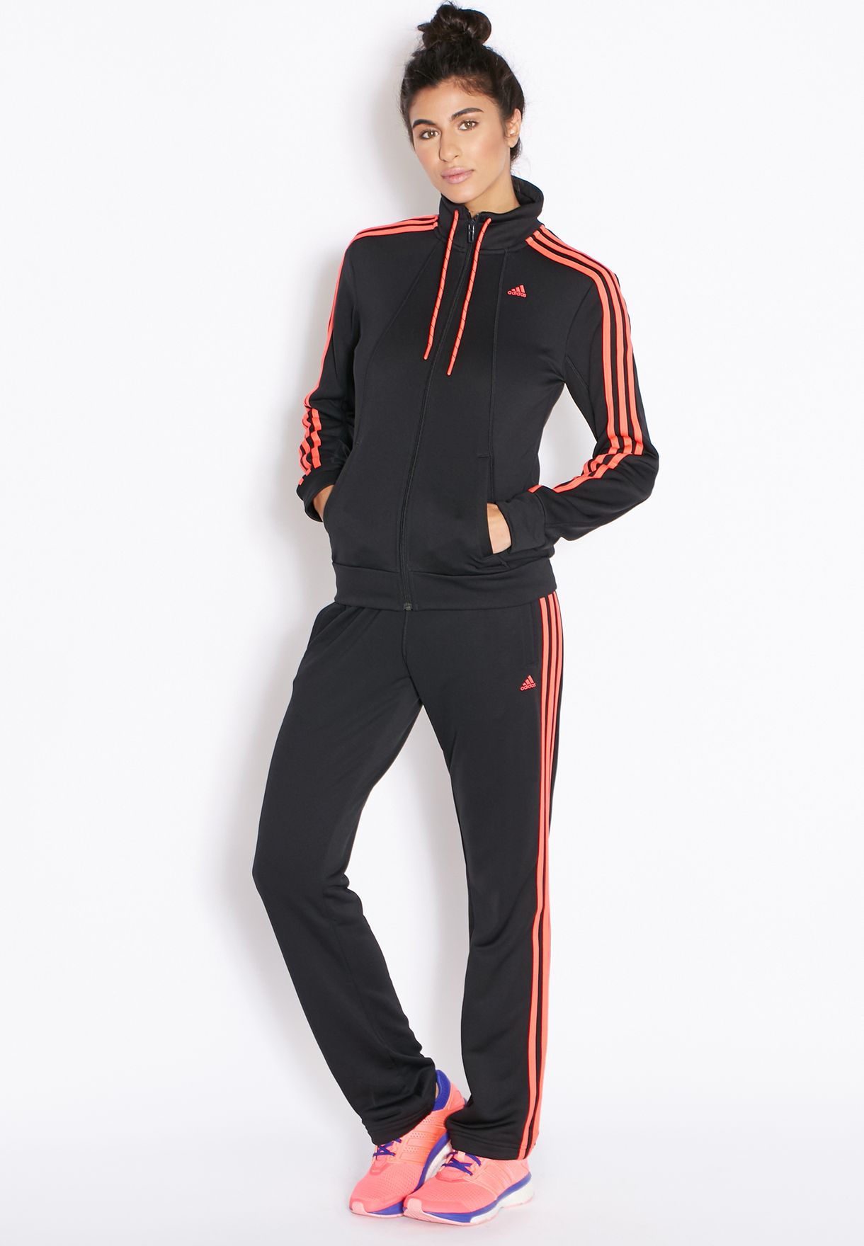 adidas 3 stripe essential tracksuit