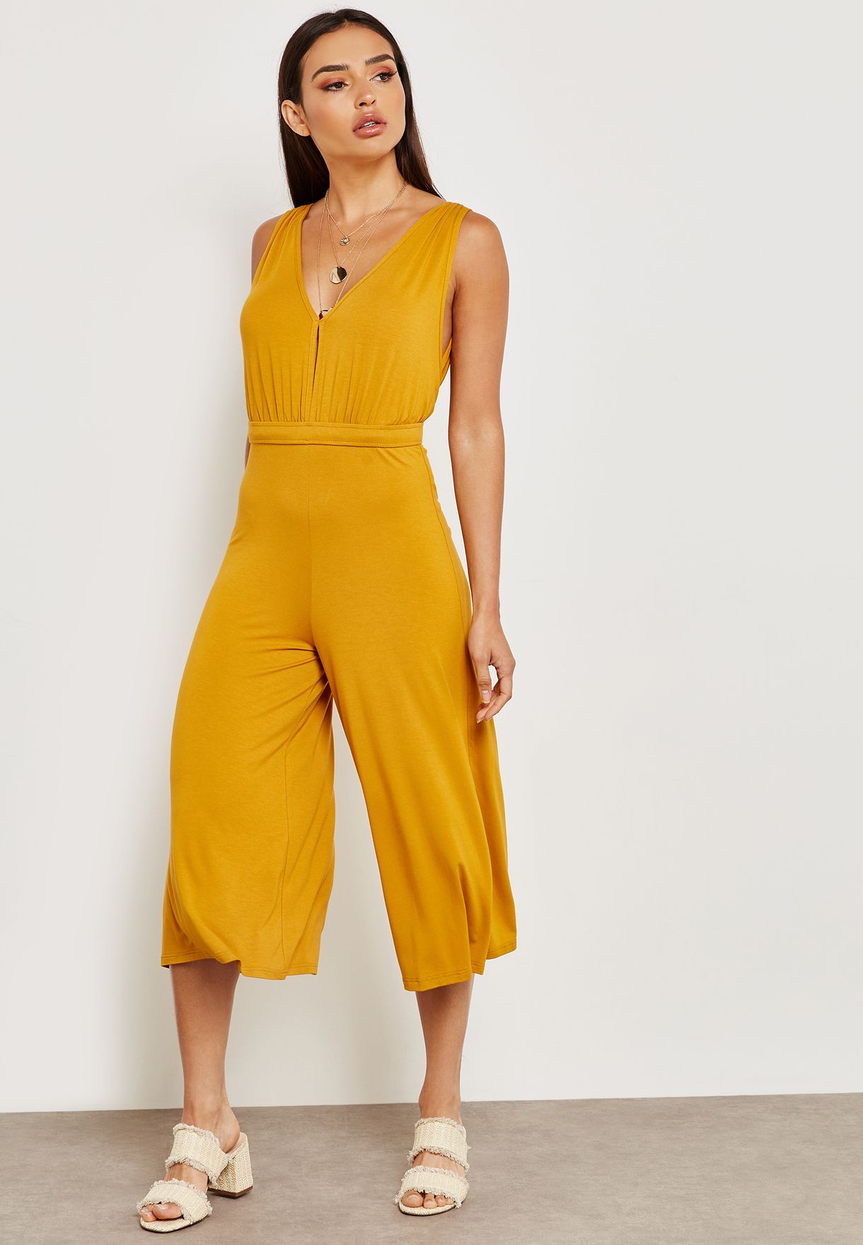 miss selfridge yellow jumpsuit