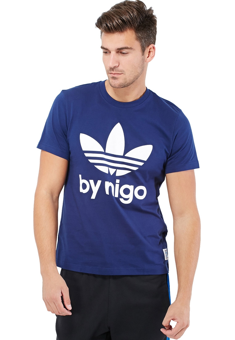 Buy adidas Originals blue Nigo Tref Logo T-Shirt for Men in MENA, Worldwide