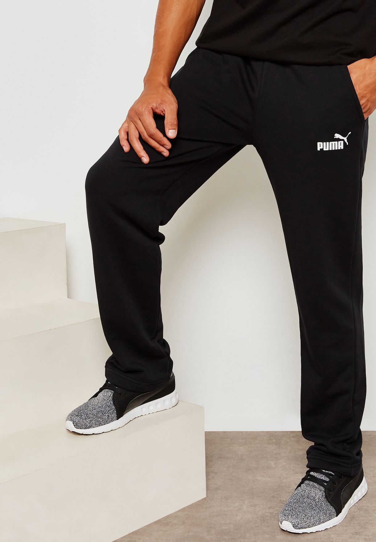 puma essentials black sweatpants