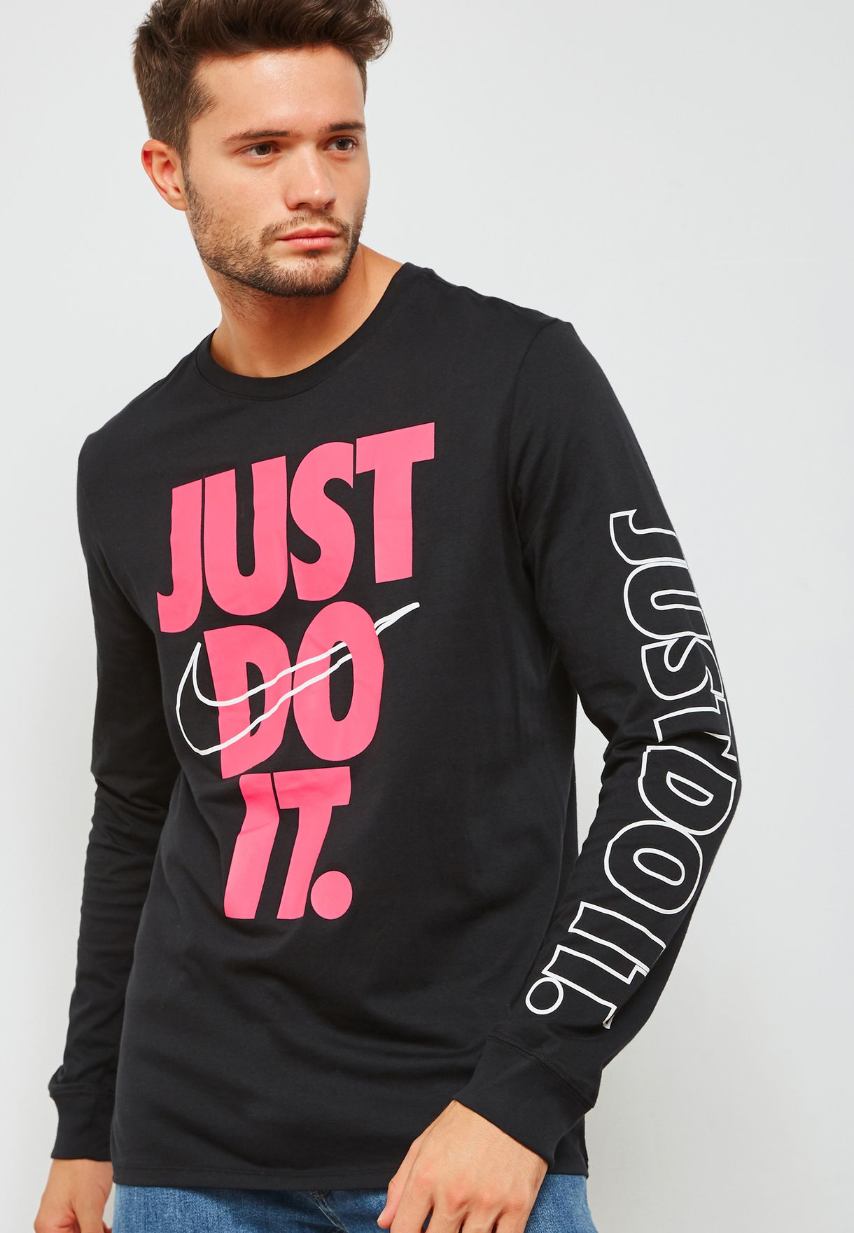 black and pink nike shirt mens