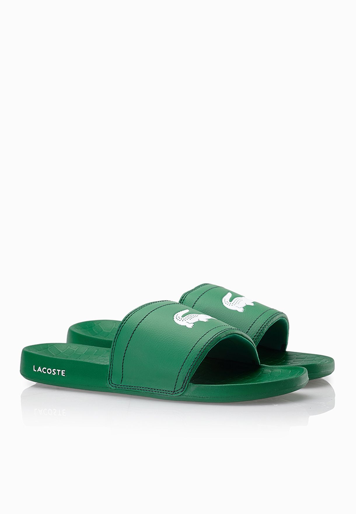 BRAND NEW Lacoste Fraisier BRD1 Green White Men's Sandals Slides Shoes 