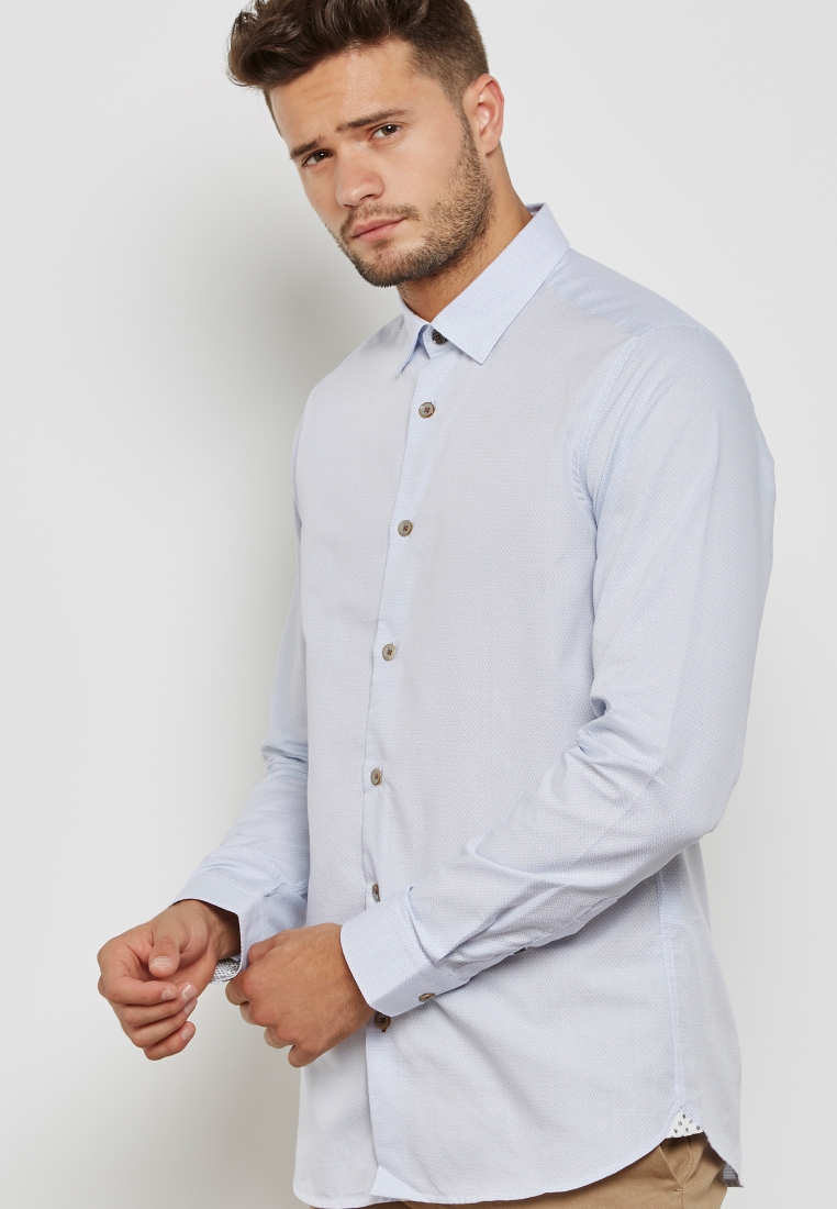 Ted Baker Hutspa Diamond Dot Regular Fit Button-Down Shirt