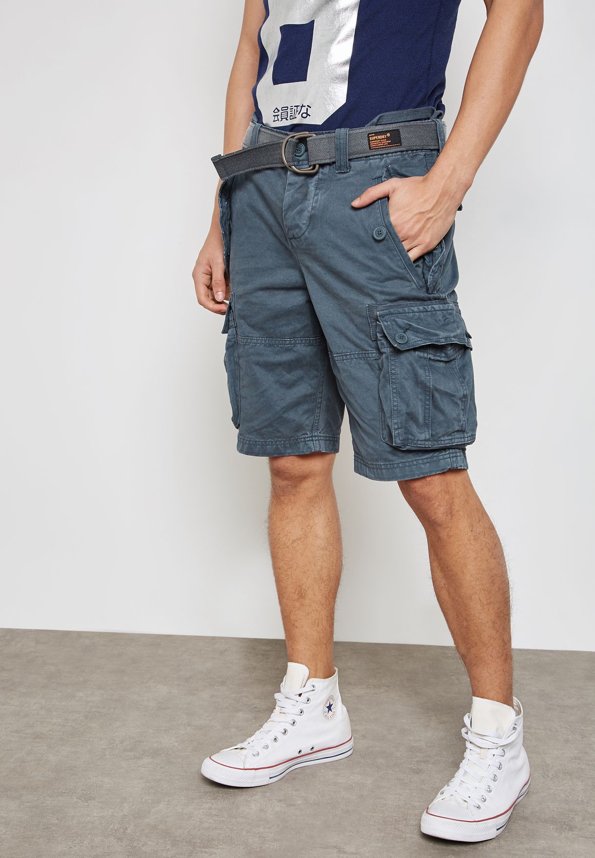 superdry grey cargo shorts