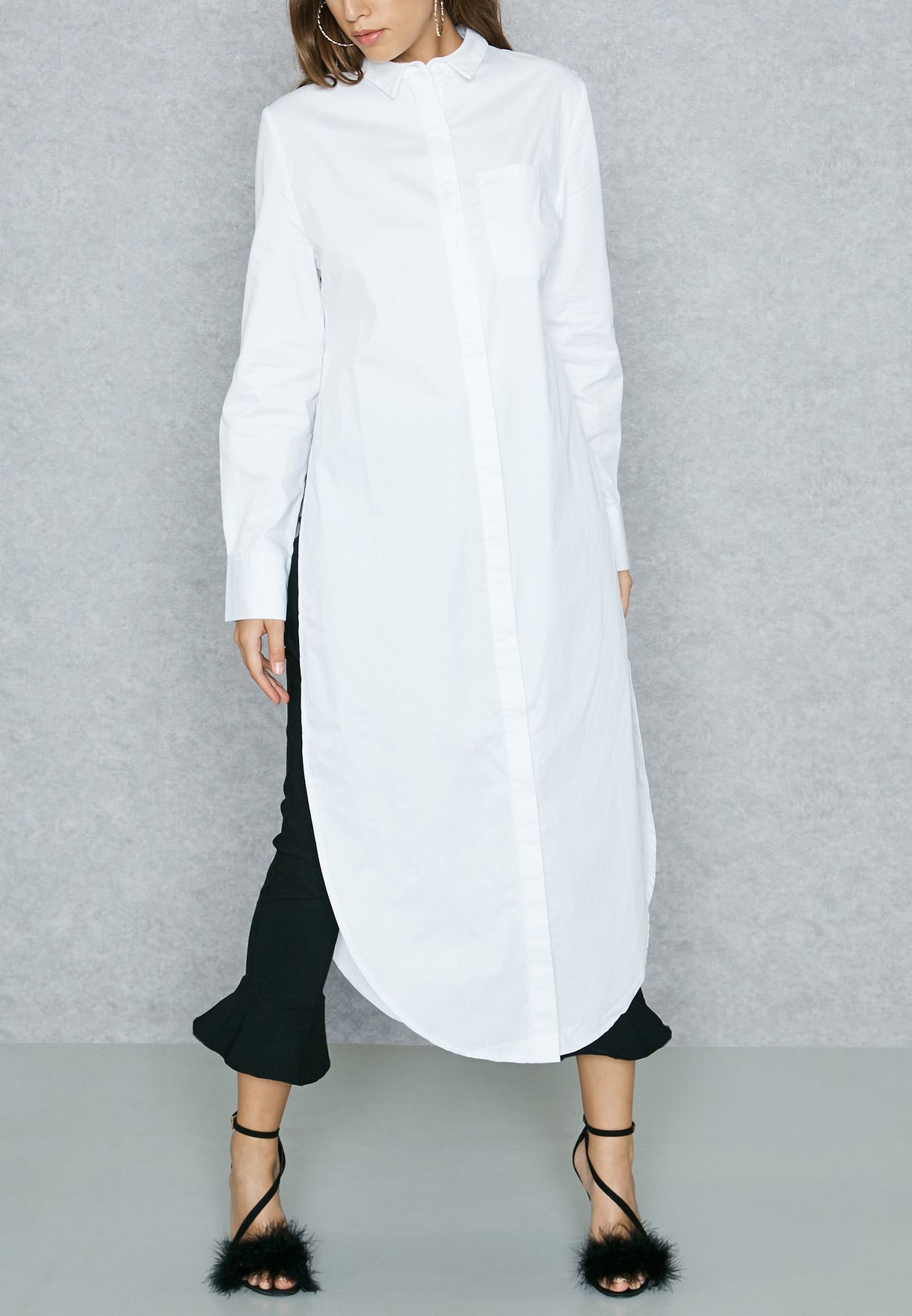 longline shirt dress womens