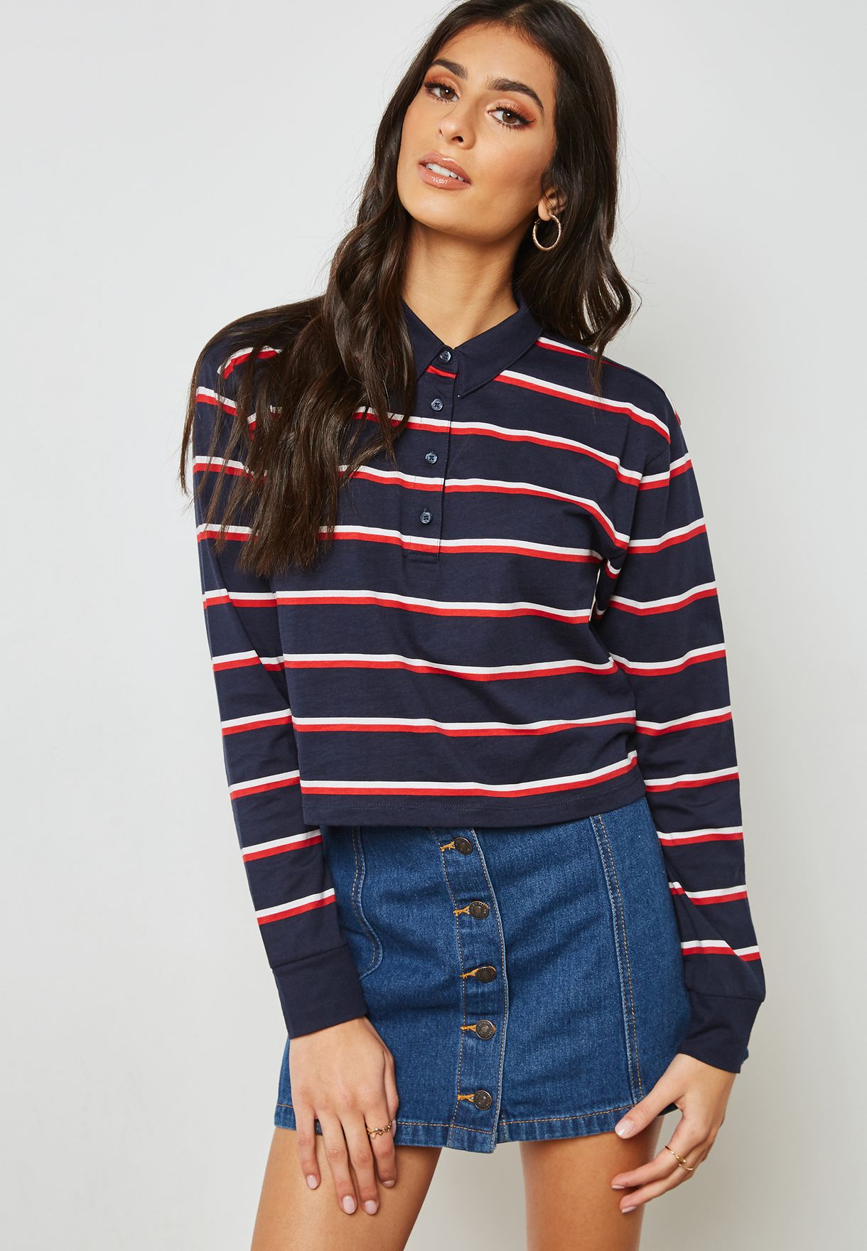 striped polo t shirt women's