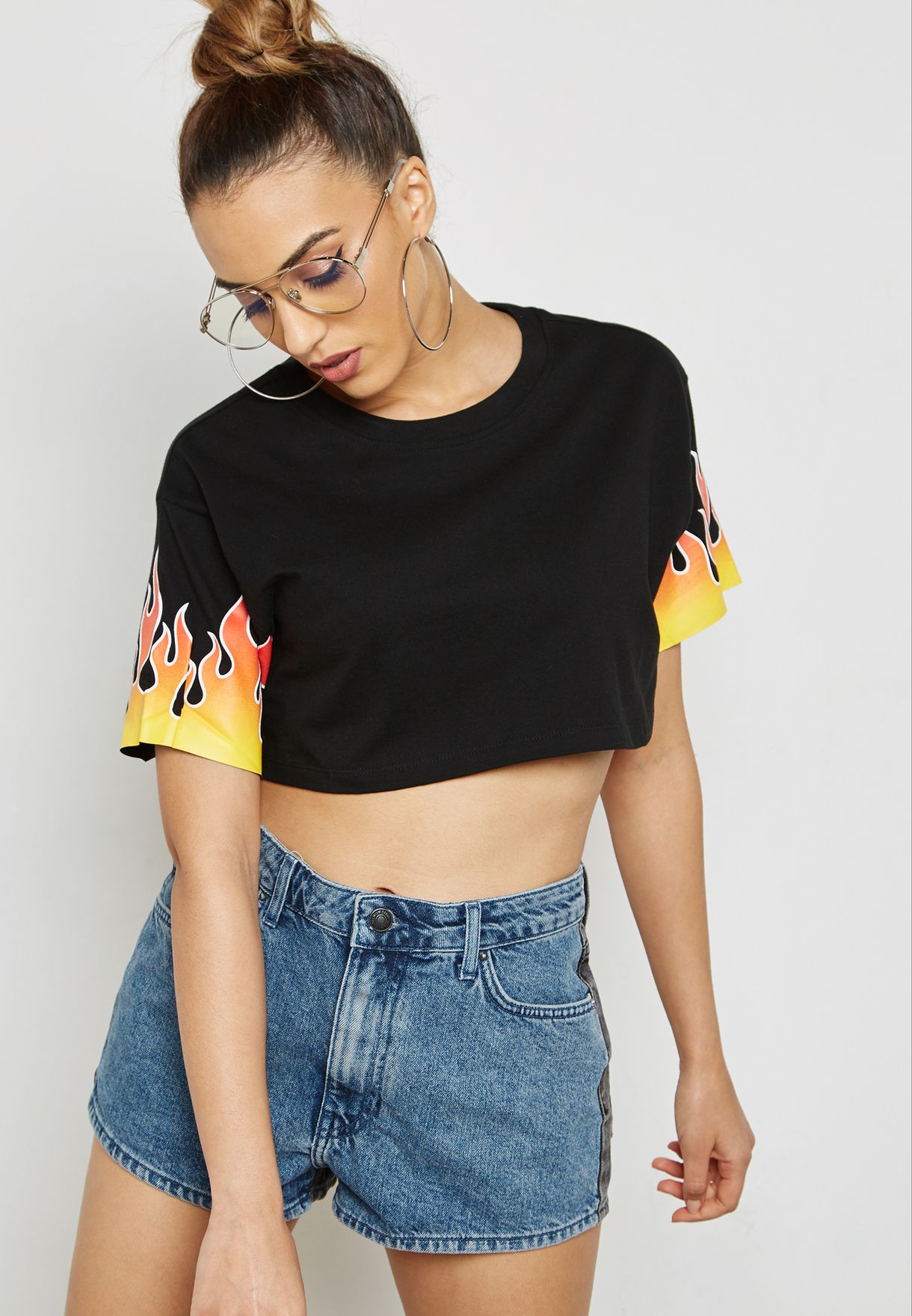 flame crop top forever 21