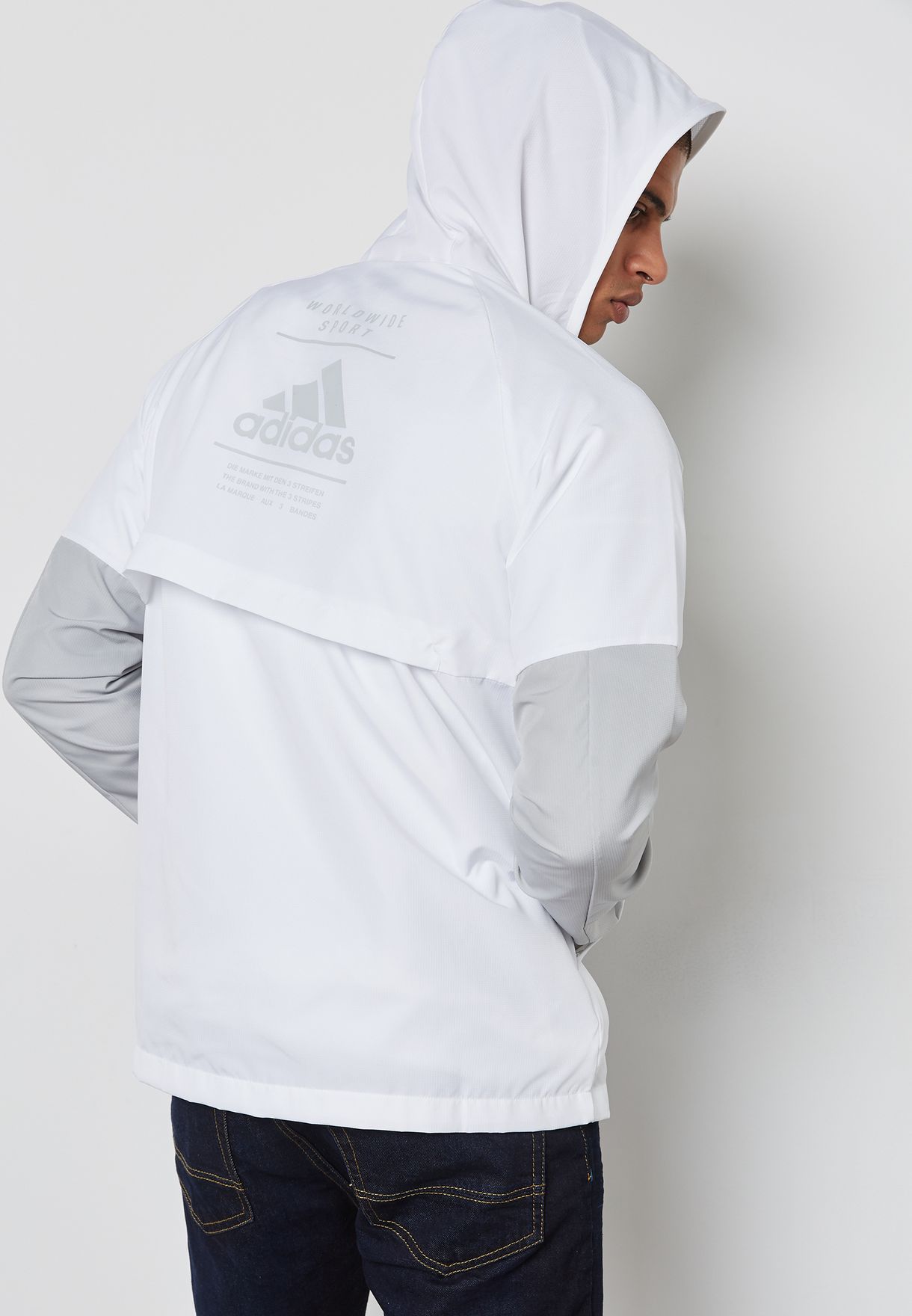 Buy adidas white Sport ID Woven Jacket 