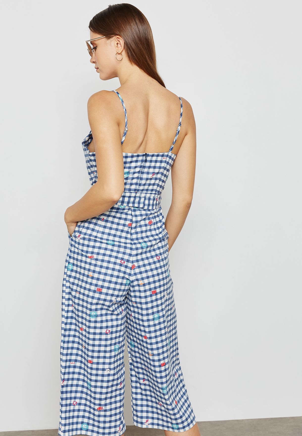 yumi gingham jumpsuit