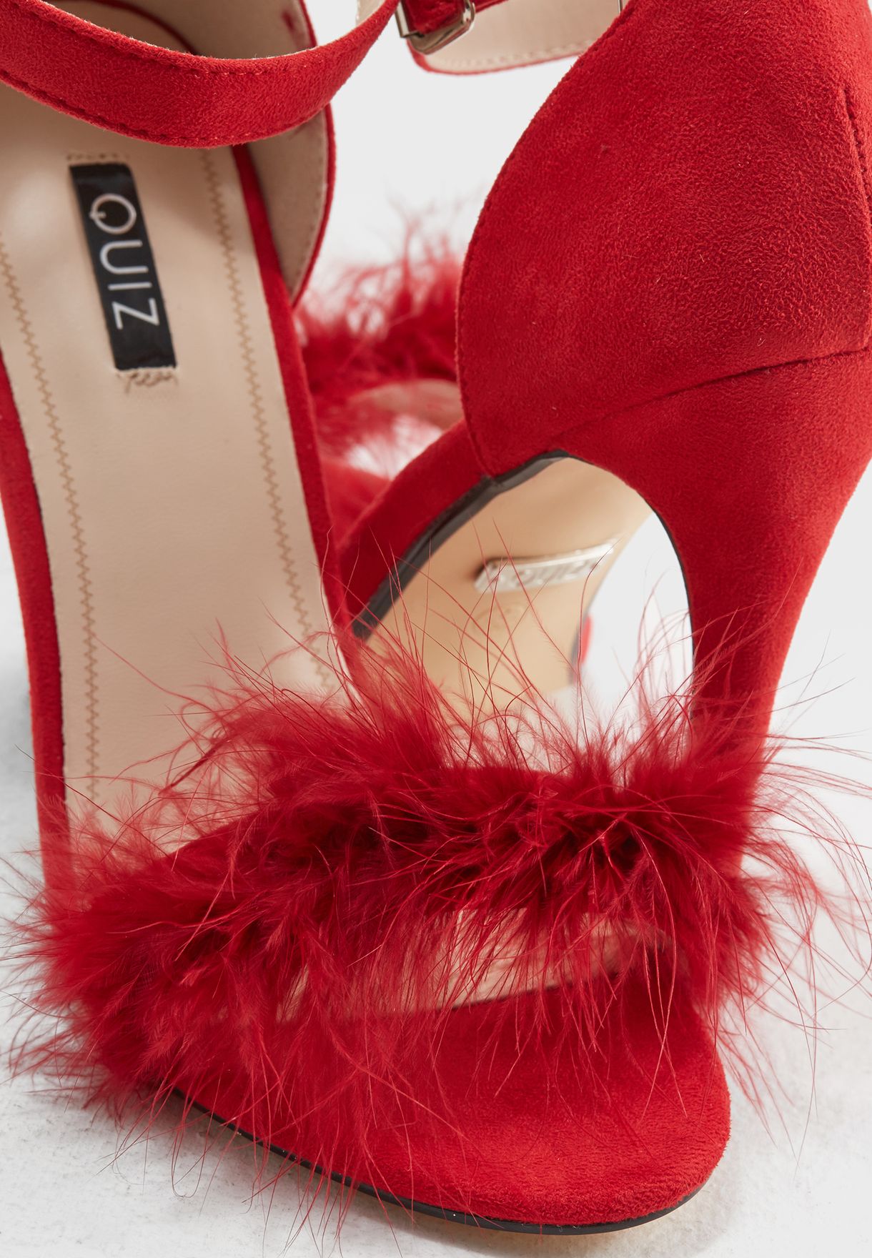 Buy Quiz red Feather High Heels for 