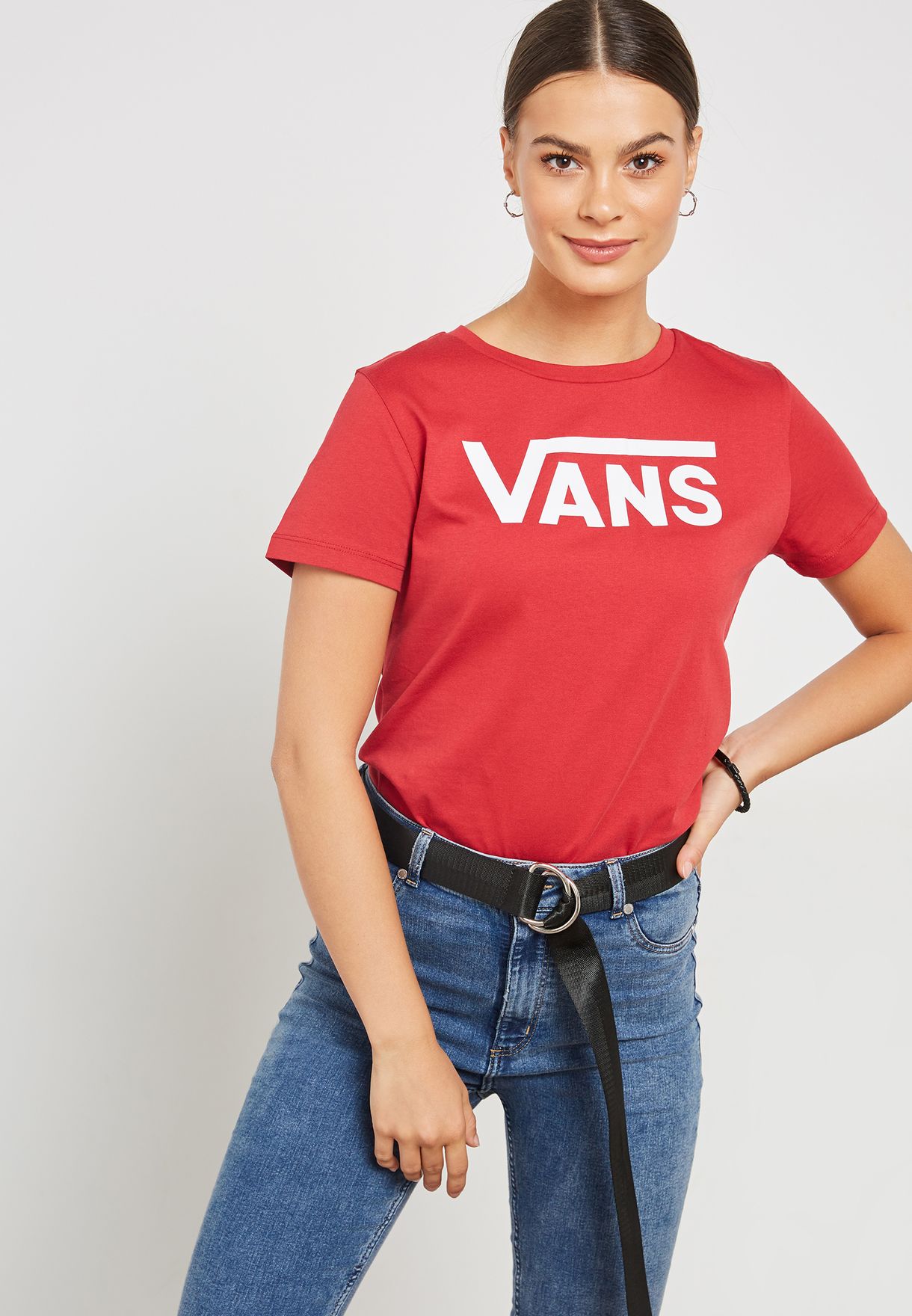 Buy Vans red Flying V T-Shirt for Women 