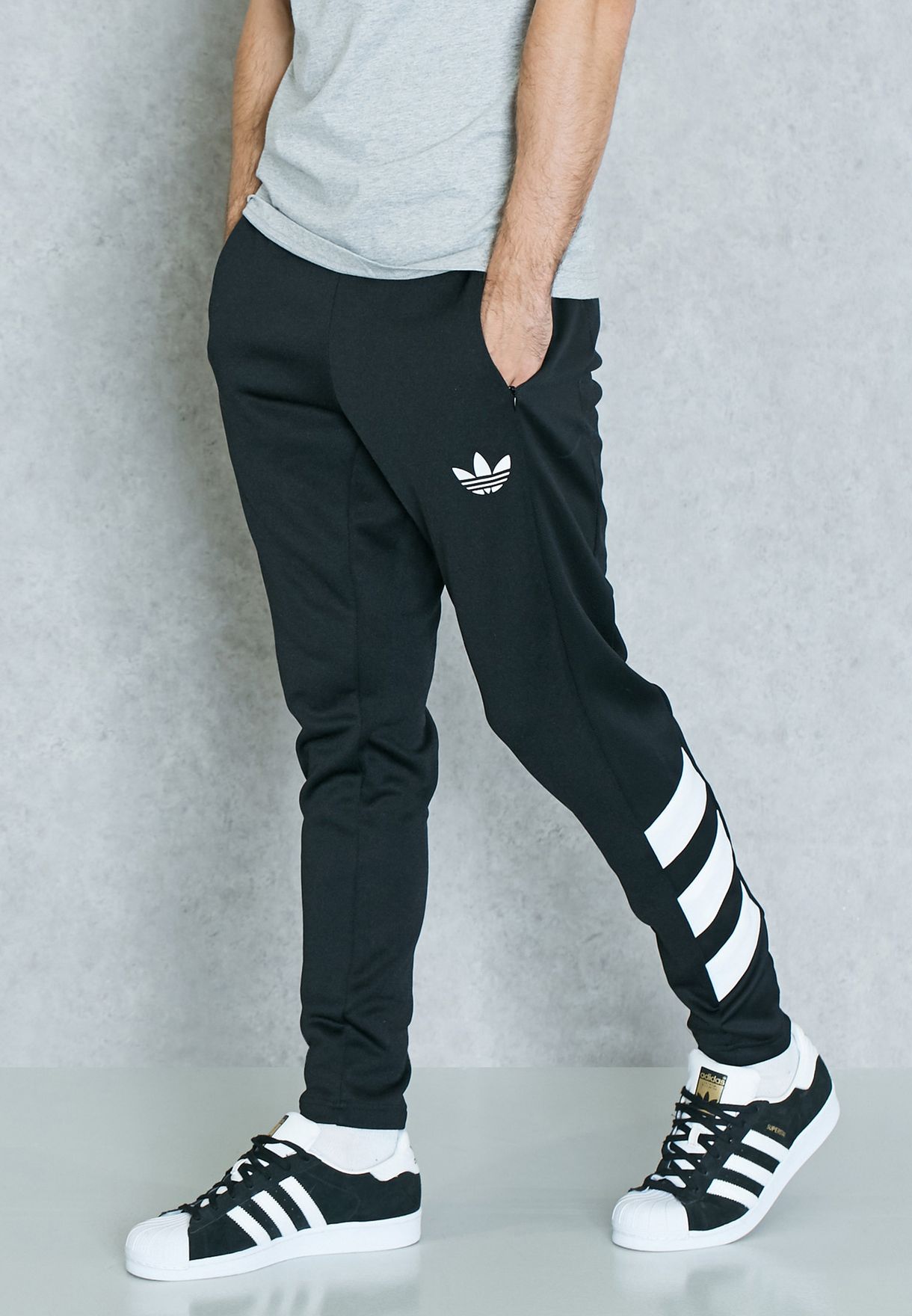 Buy adidas Originals black Trefoil Sweatpants for Men in MENA, Worldwide |  AJ7673