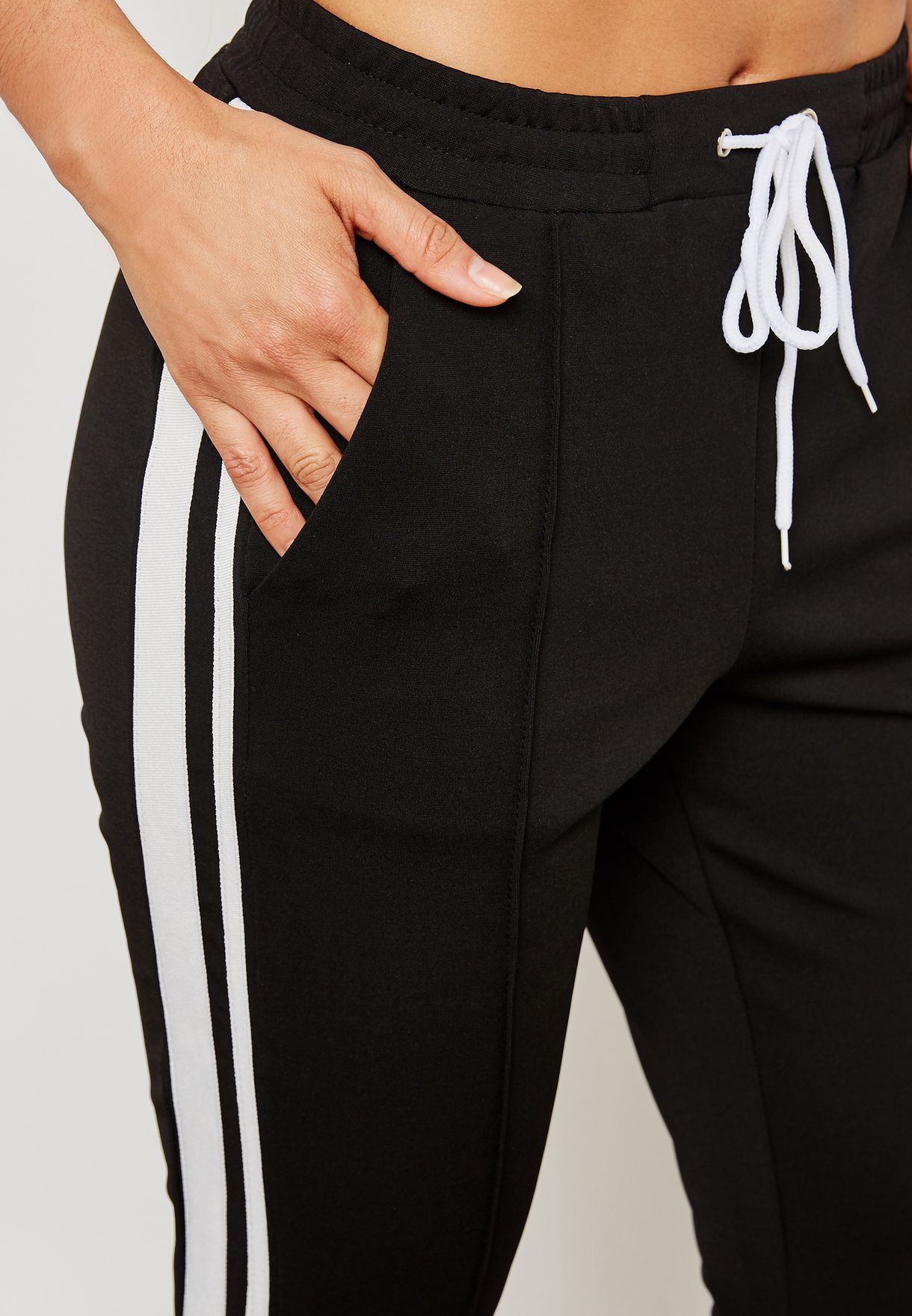 black side stripe joggers