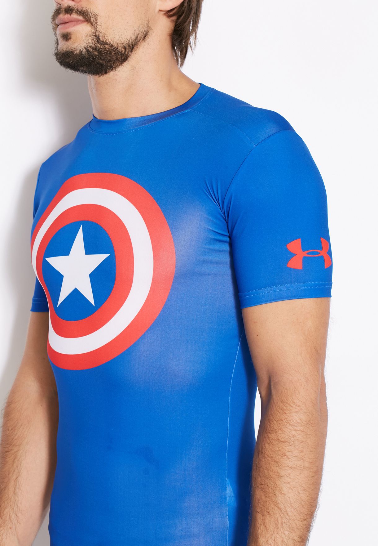 Afwijzen Cordelia Recreatie Buy Under Armour blue Captain America Compression T-Shirt for Men in MENA,  Worldwide