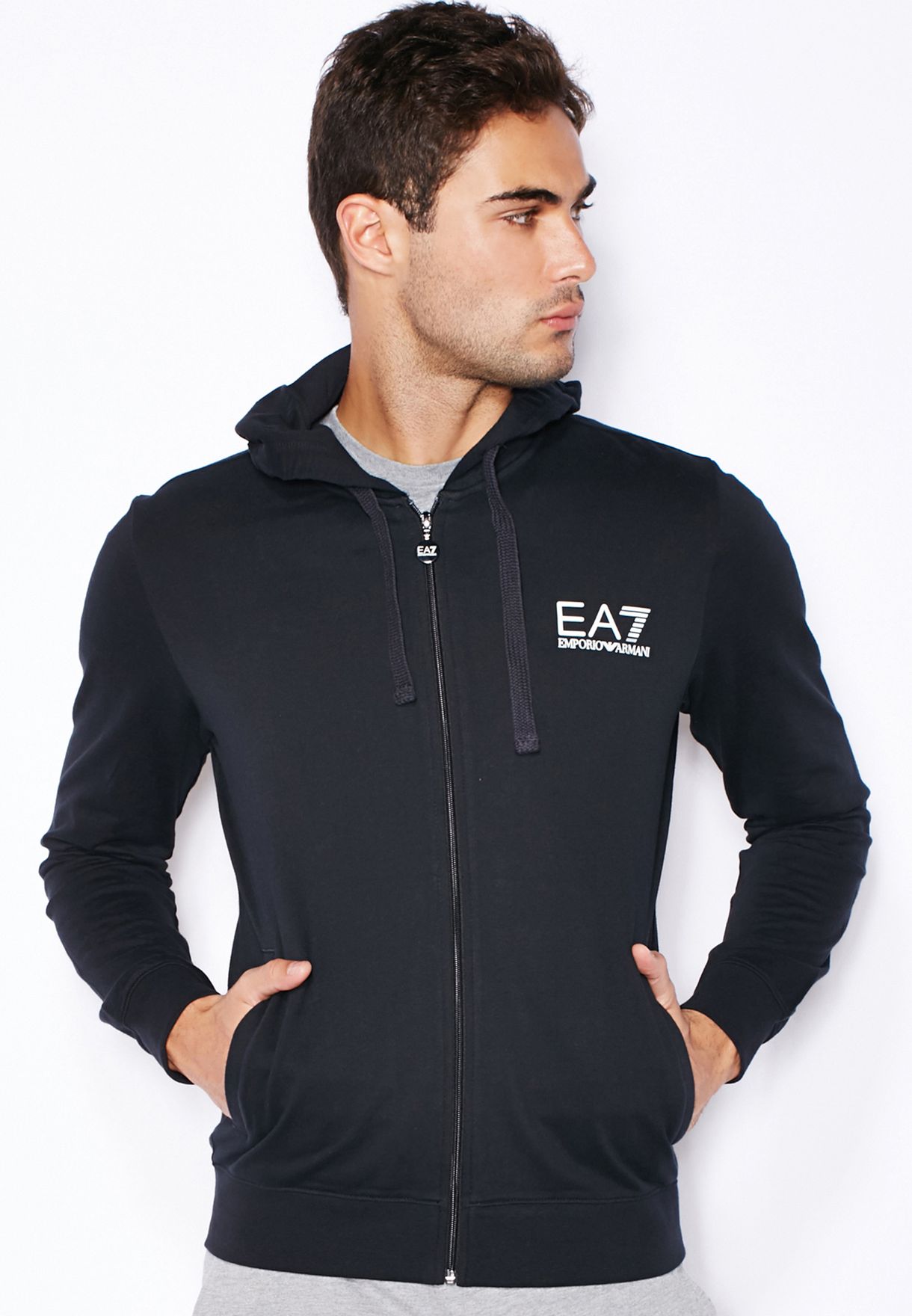 emporio armani ea7 core french terry full zip hoodie