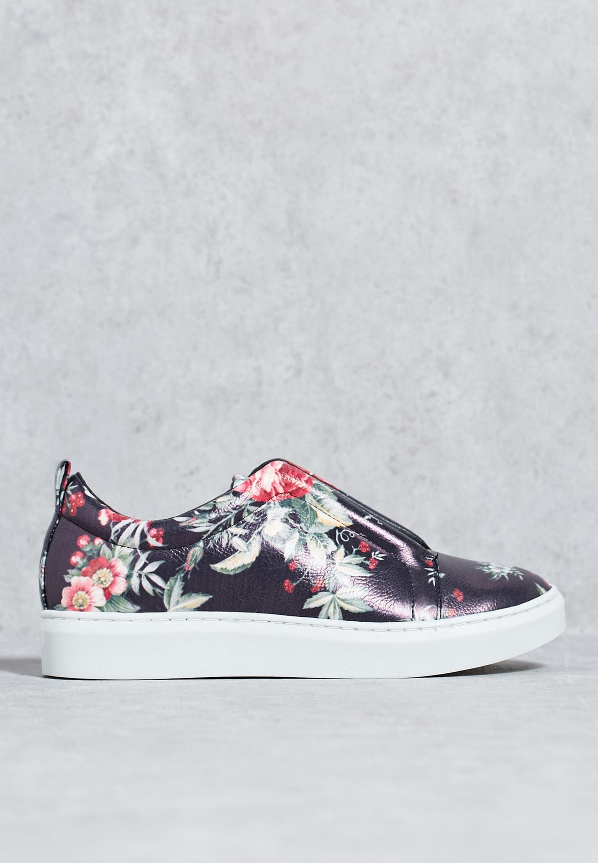 black floral trainers