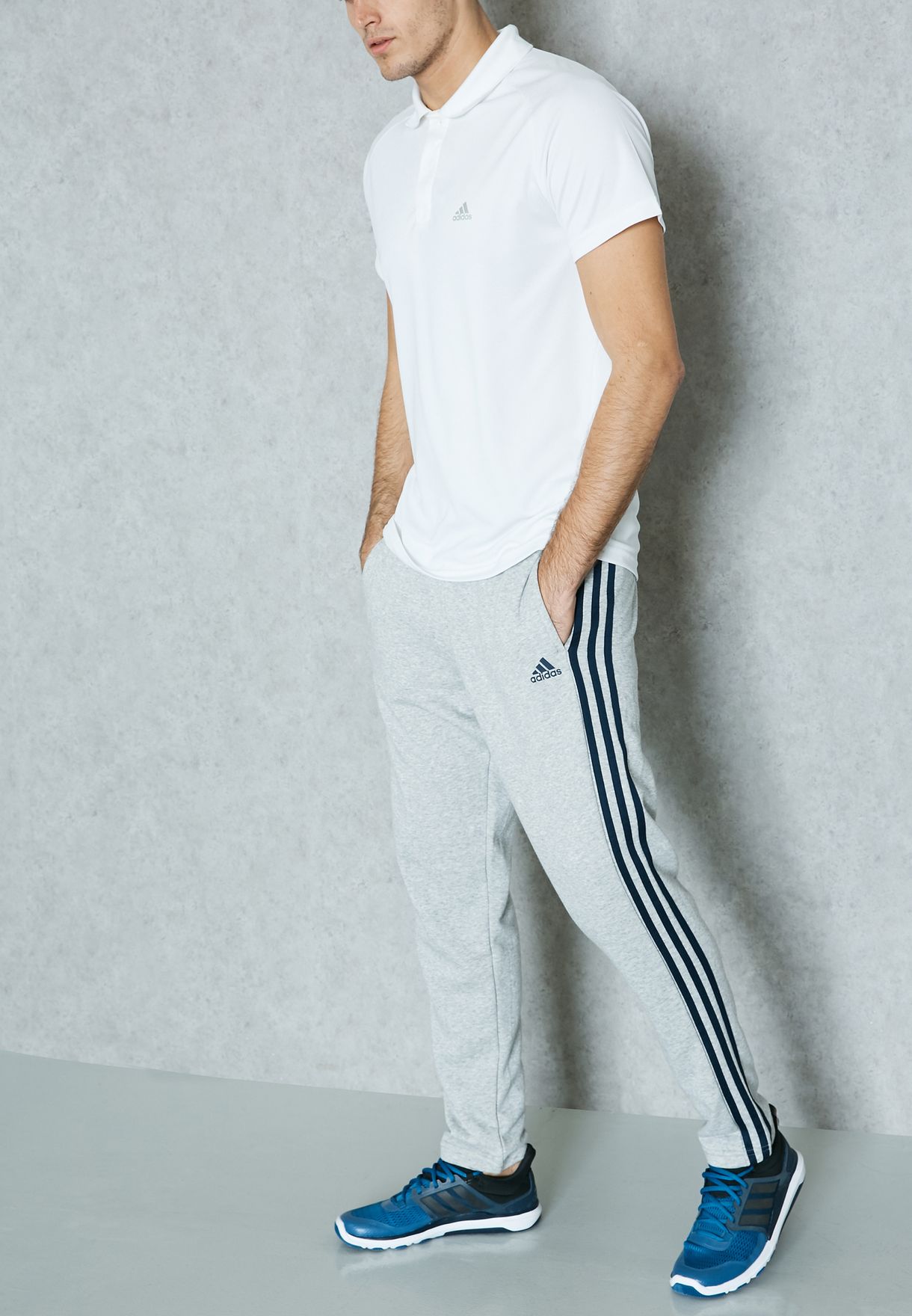 Buy adidas grey Essential 3 Stripe Sweatpants for Men in MENA, Worldwide |  BK7448