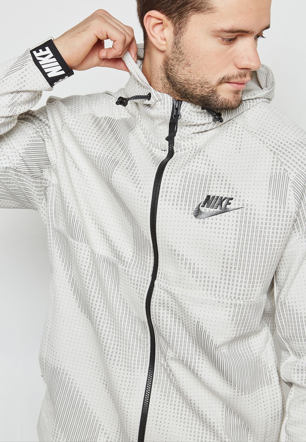 Buy Nike Grey Av15 Fleece Aop Hoodie For Men In Mena Worldwide 885937 072 [ 1760 x 1220 Pixel ]