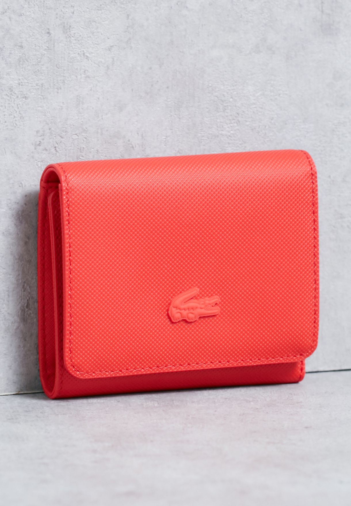 Buy Lacoste red Tri-Fold Wallet for 