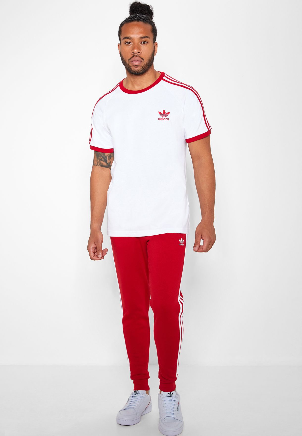Buy adidas Originals red 3 Striped Sweatpants for Men in MENA, Worldwide |  DV1547