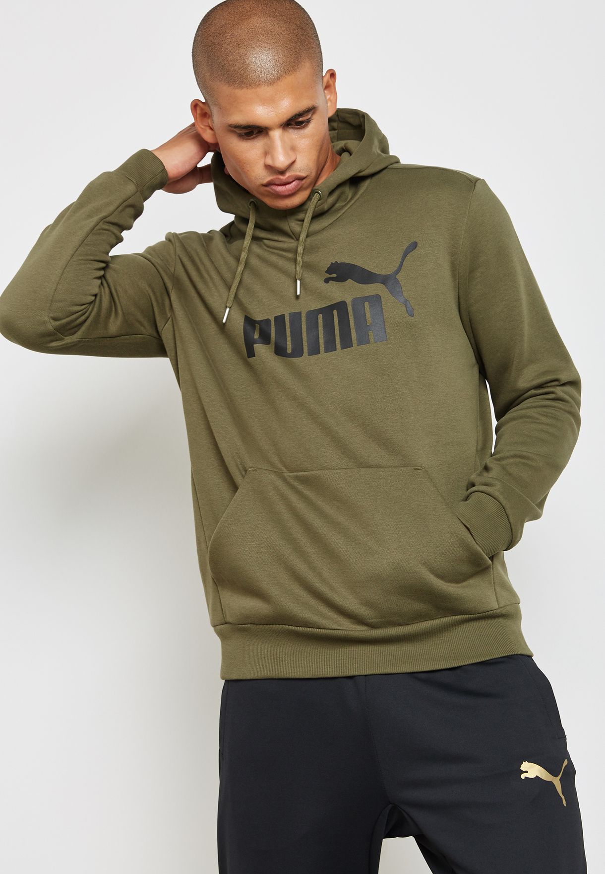 green puma hoodie mens