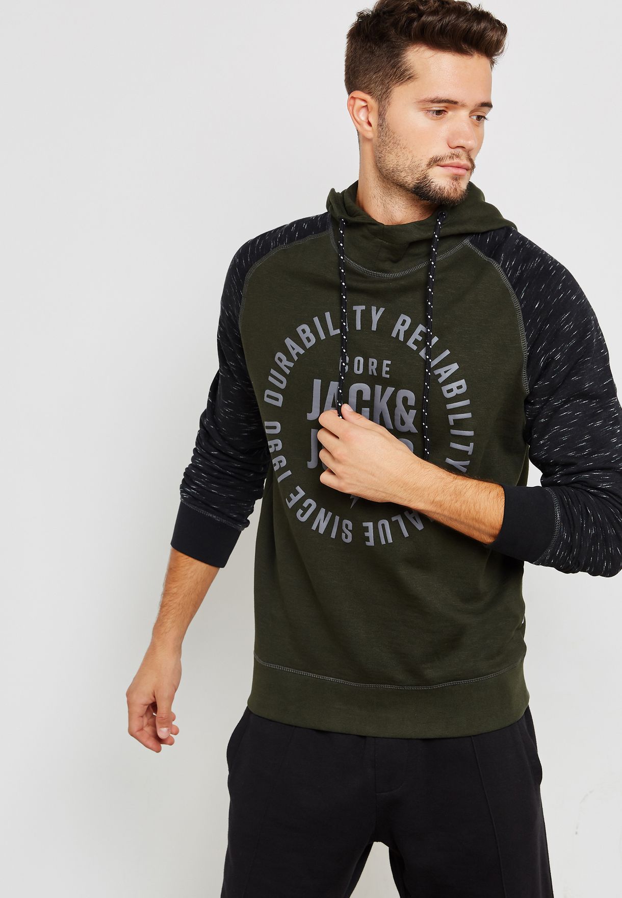 jack and jones green hoodie