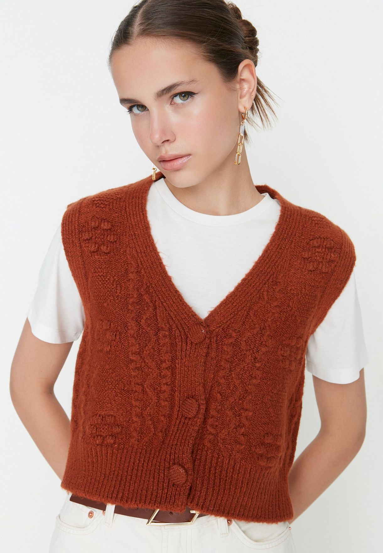 V-Neck Knitted Sweater