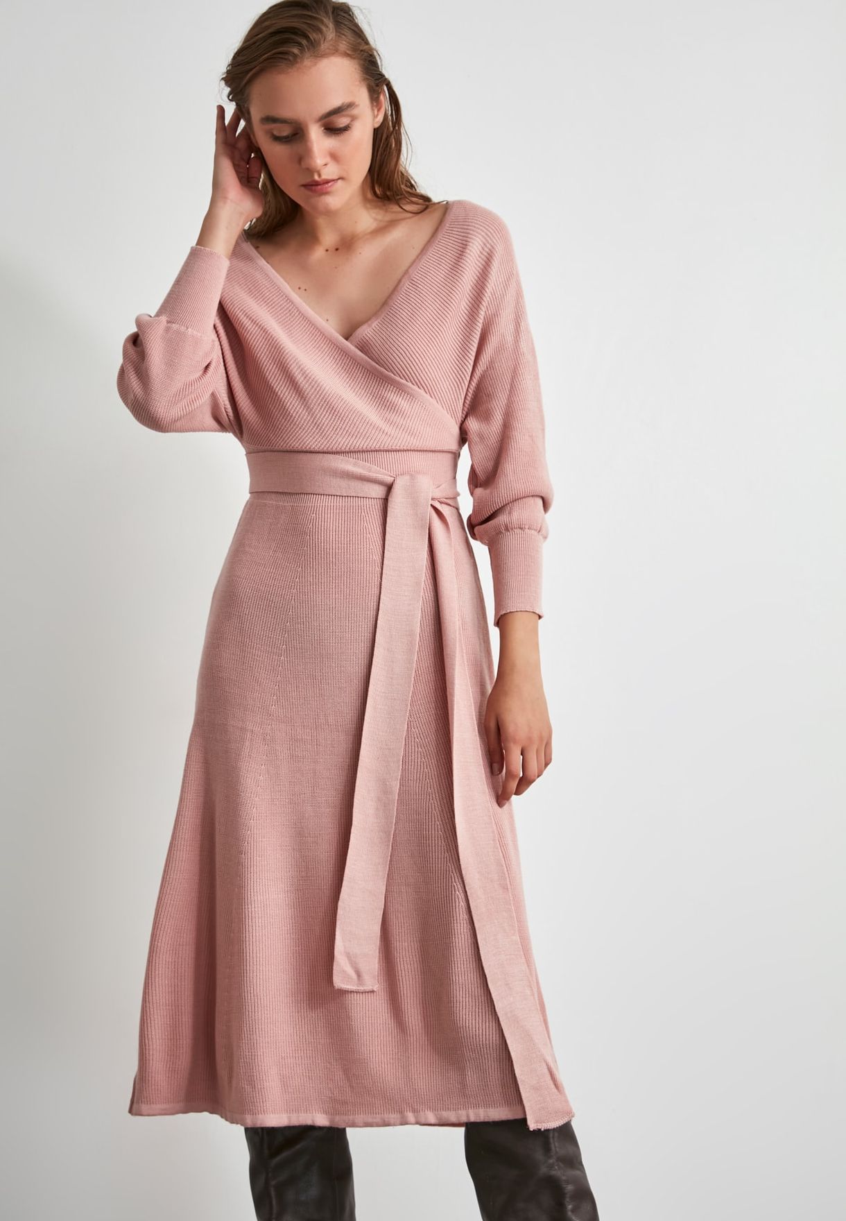 pink sweater dress womens