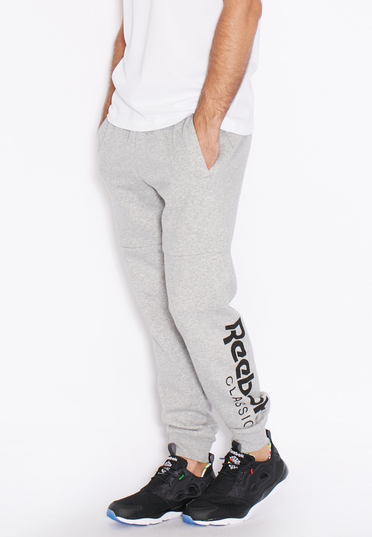 reebok classic sweatpants mens grey