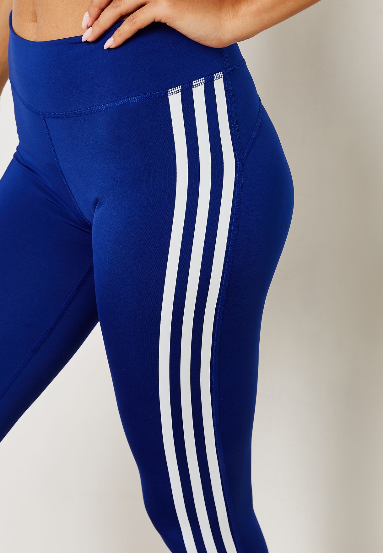 adidas blue 3 stripe leggings
