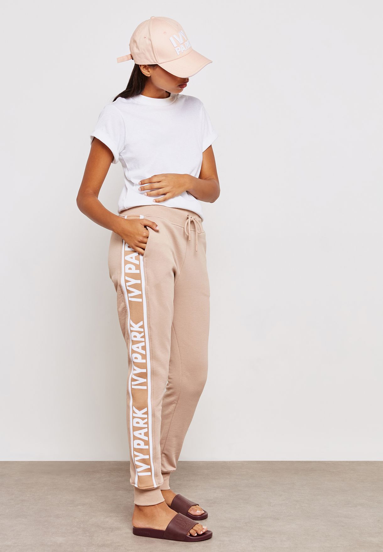 ivy park latex joggers