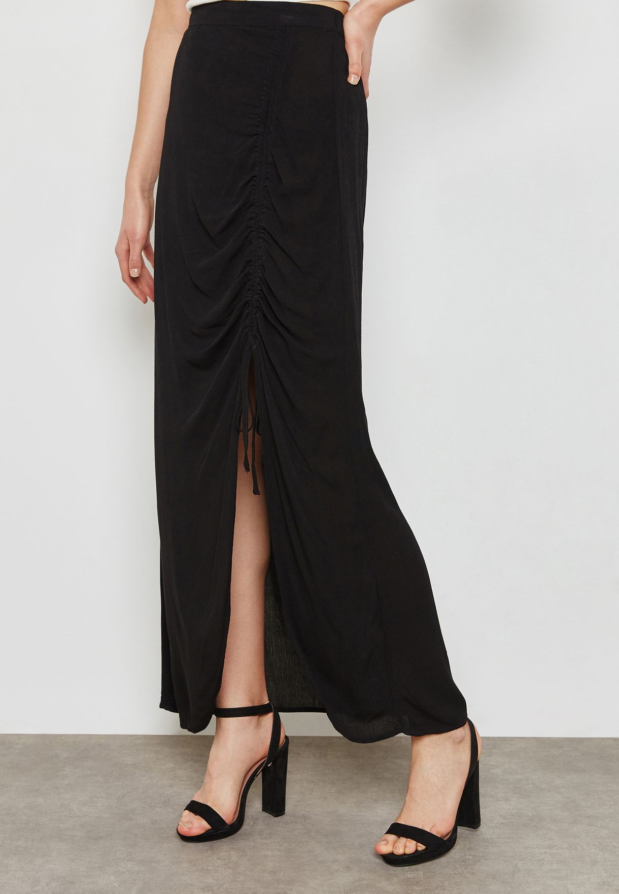 cotton on black maxi skirt