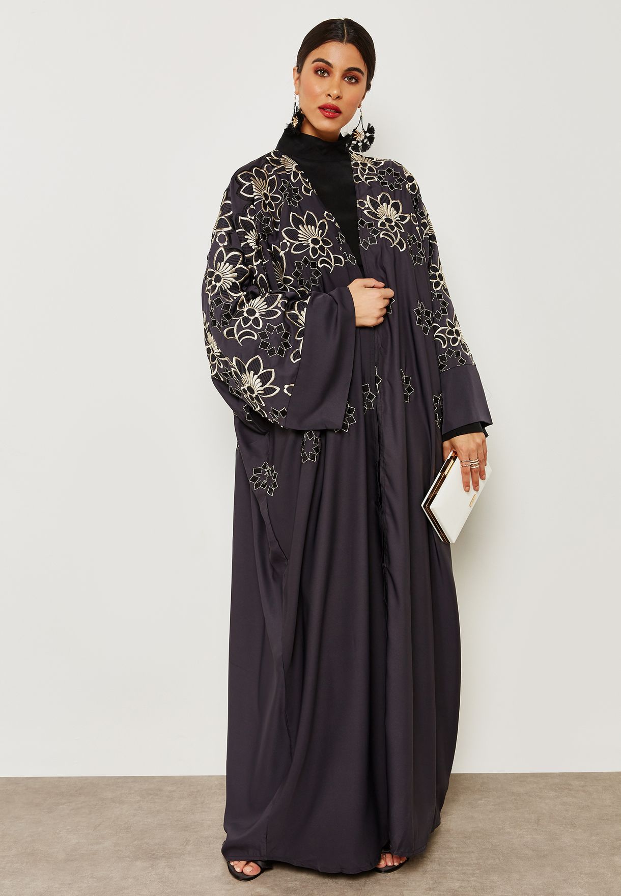 Buy Hayas Closet multicolor Floral Embroidered Abaya for Women in MENA ...
