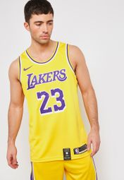 Yellow Nike NBA LA Lakers James #23 Jersey Junior