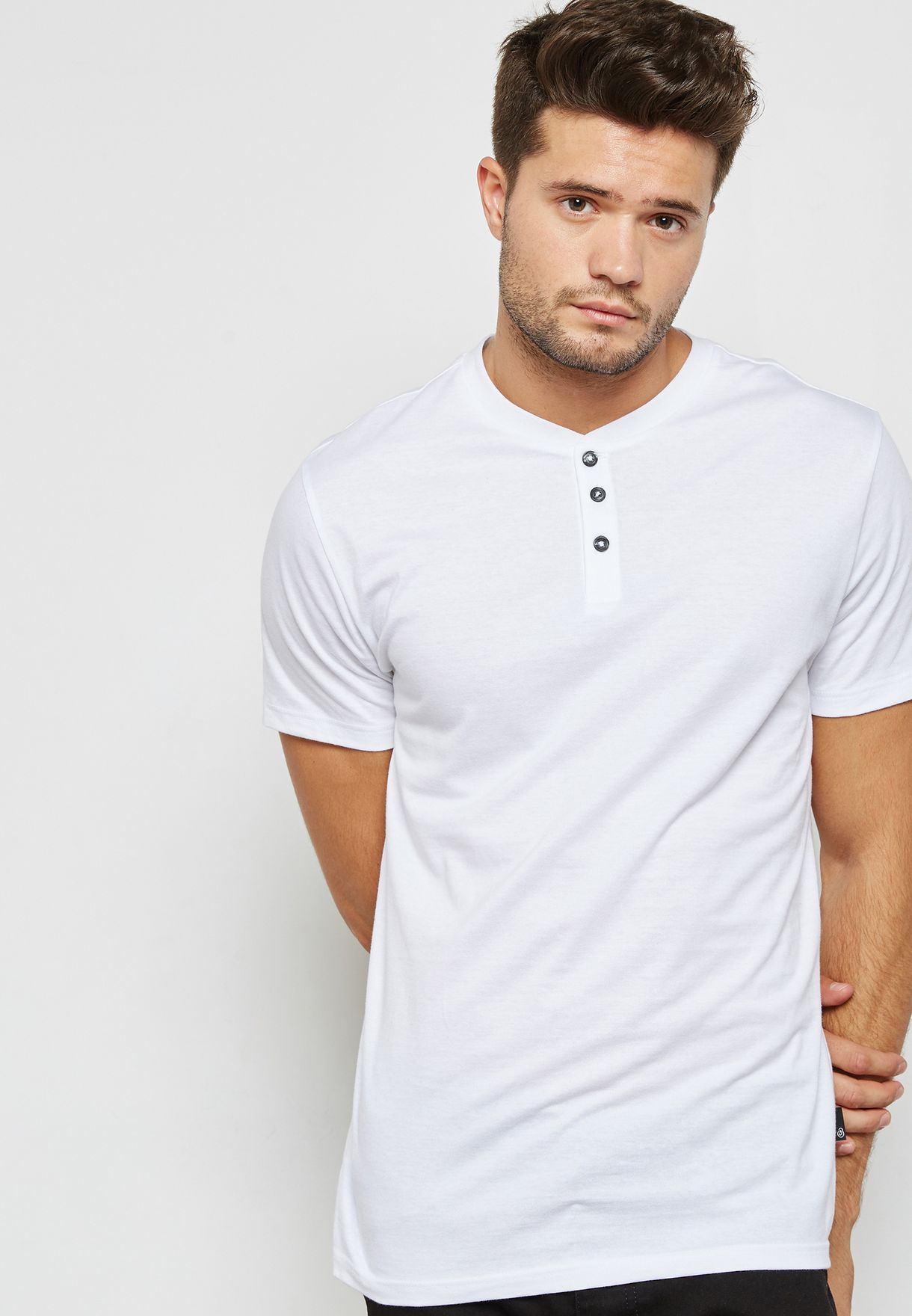 Buy Burton white Grandad T-Shirt for Men in MENA, Worldwide