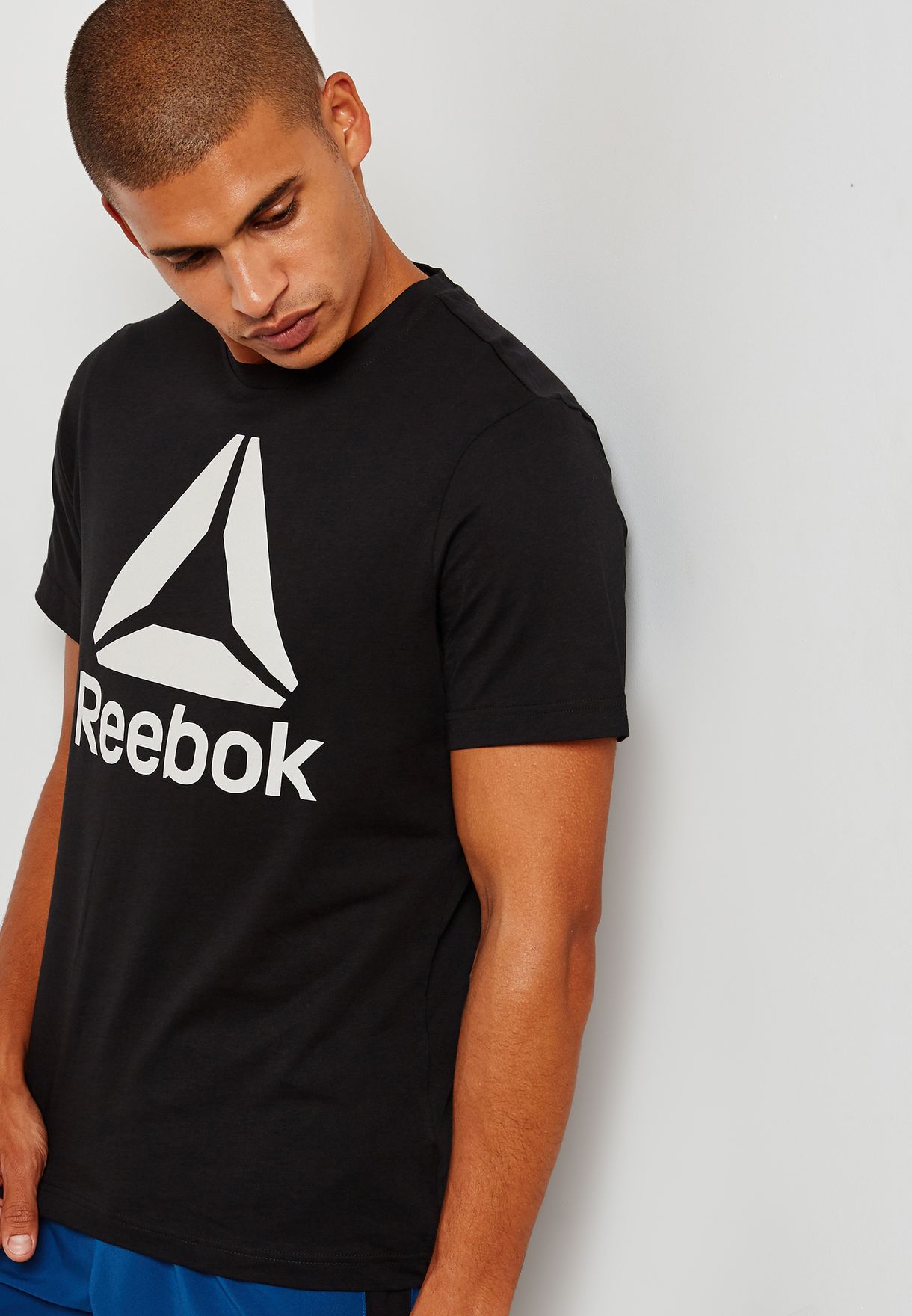Buy Reebok Black Stacked Logo T-shirt 