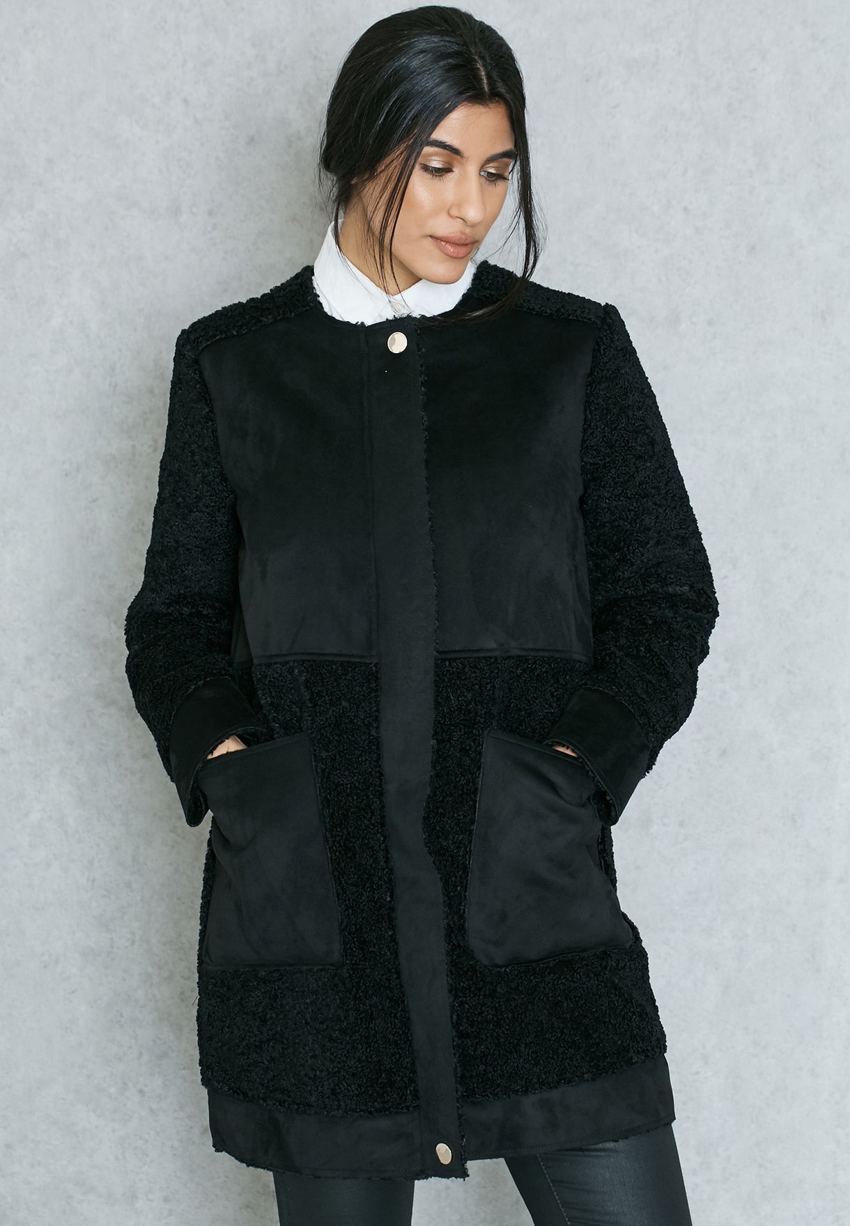 womens black cocoon coat