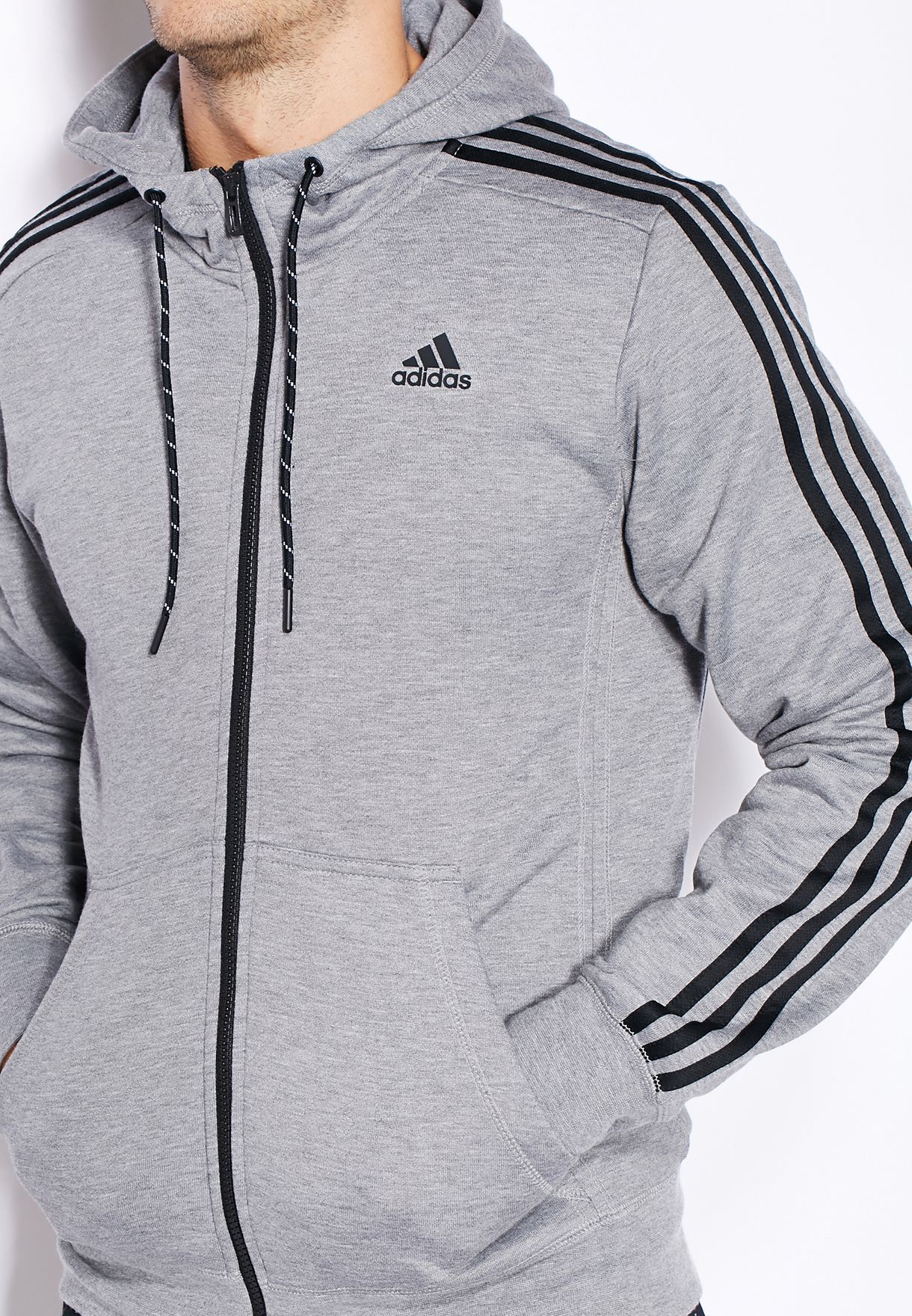 grey adidas zip up