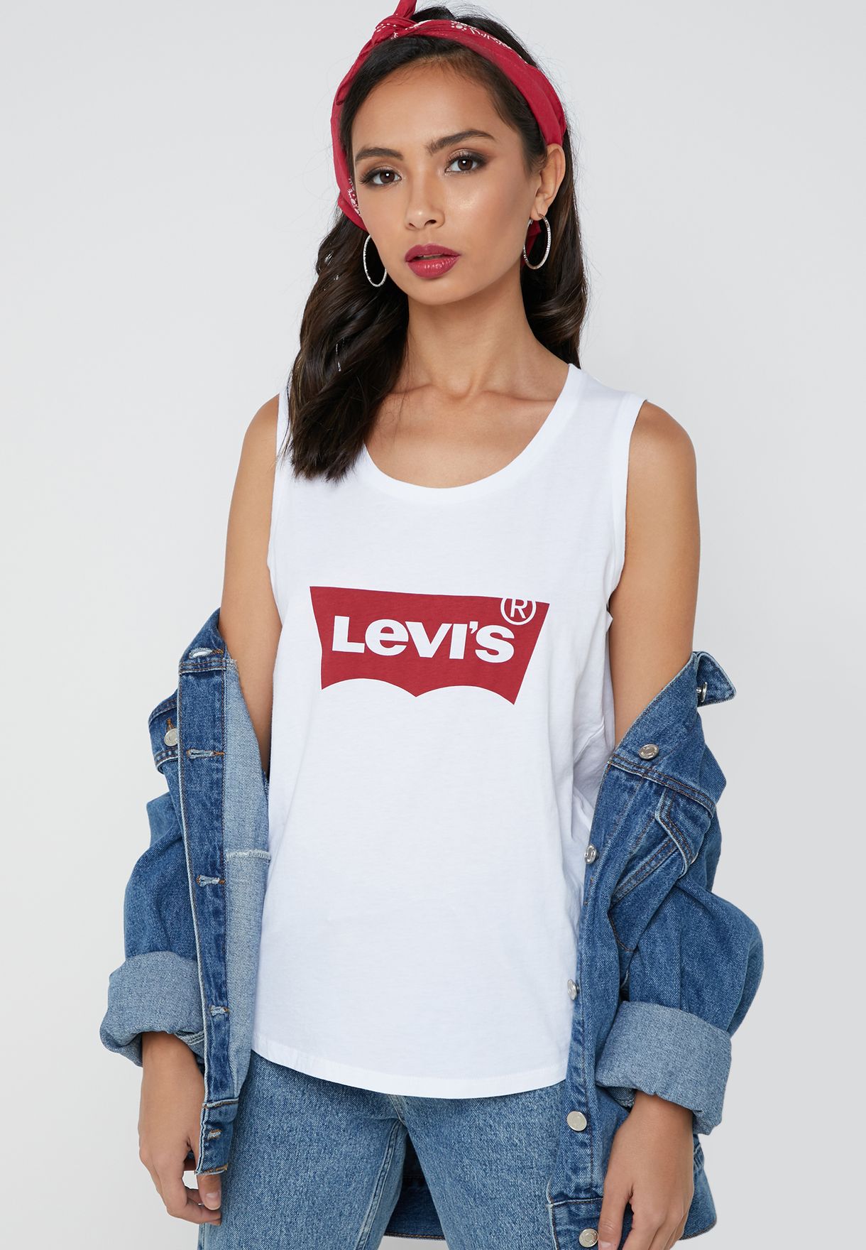 Buy Levis white Logo Tank Top for Women 