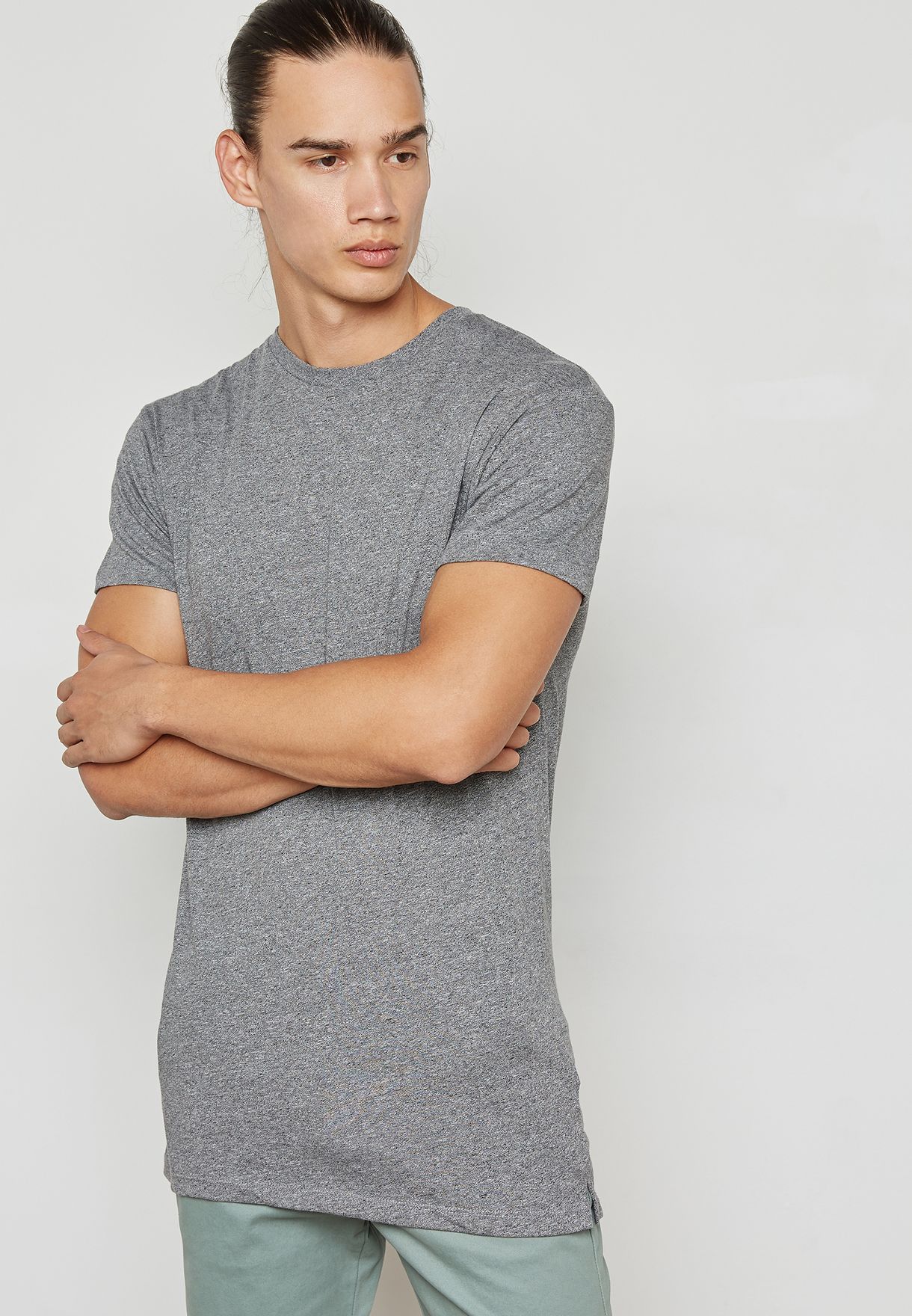 grey longline t shirt