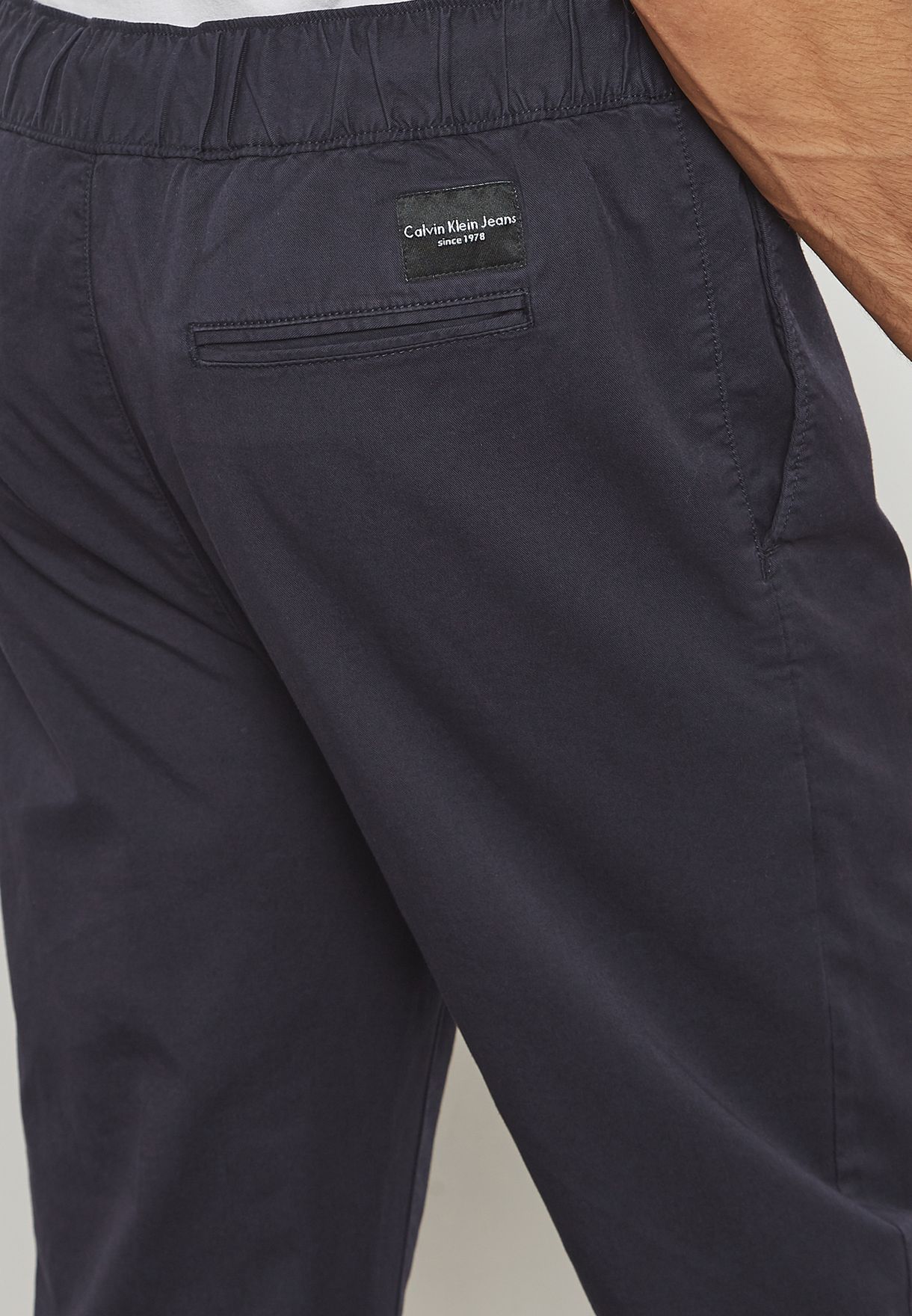 Buy Calvin Klein Jeans navy Drawstring Slim Fit Chinos for Men in Riyadh,  Jeddah